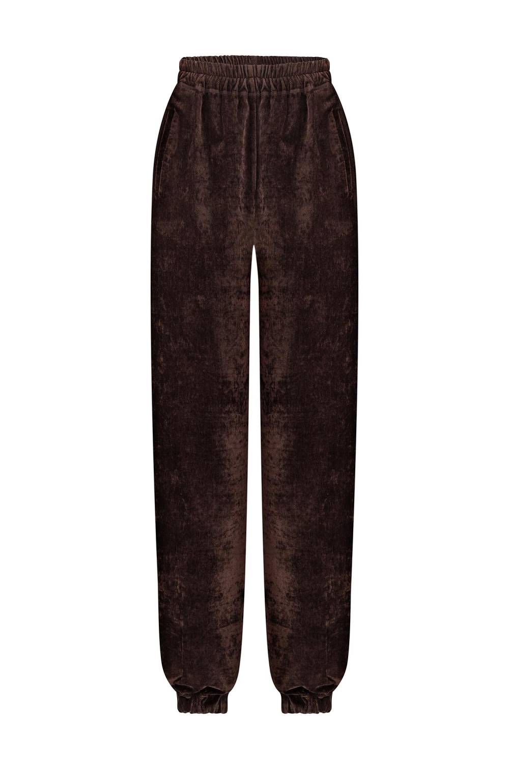 Velvet elastic-waist trousers 2