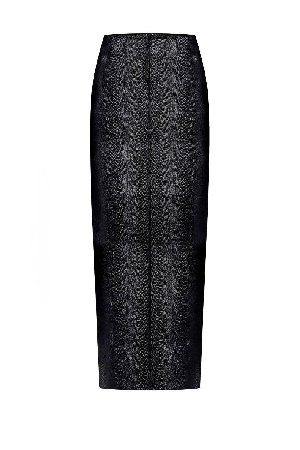 Reptile-embossed maxi skirt 1