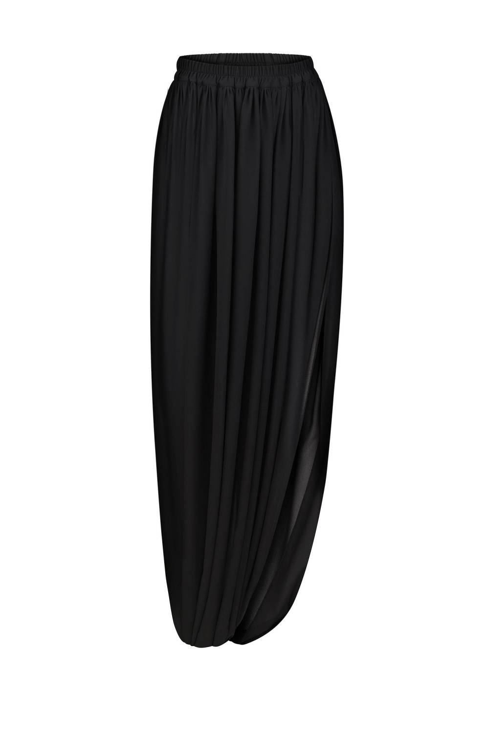 Black balloon skirt with draping 1