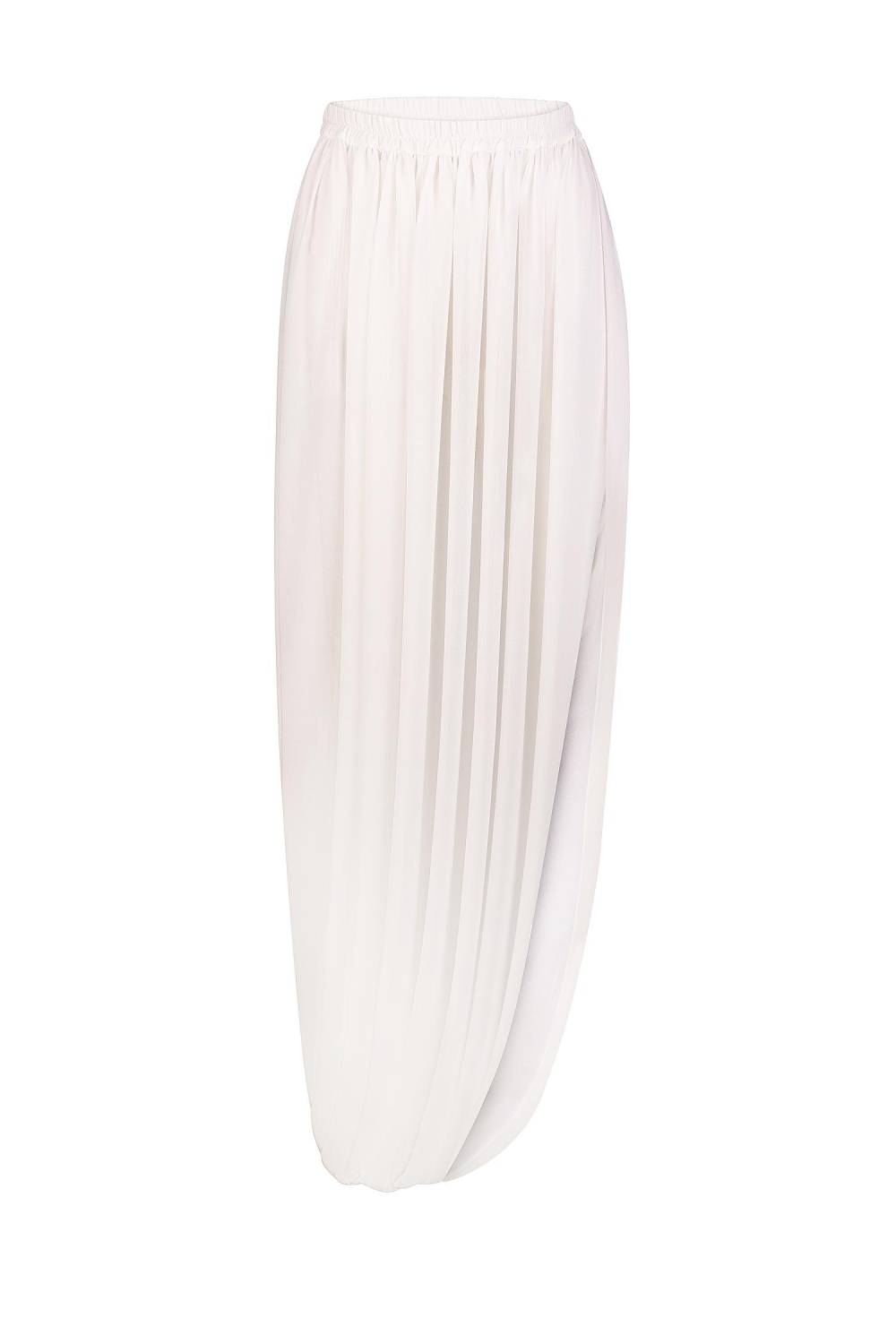 Milk balloon skirt with draping 1