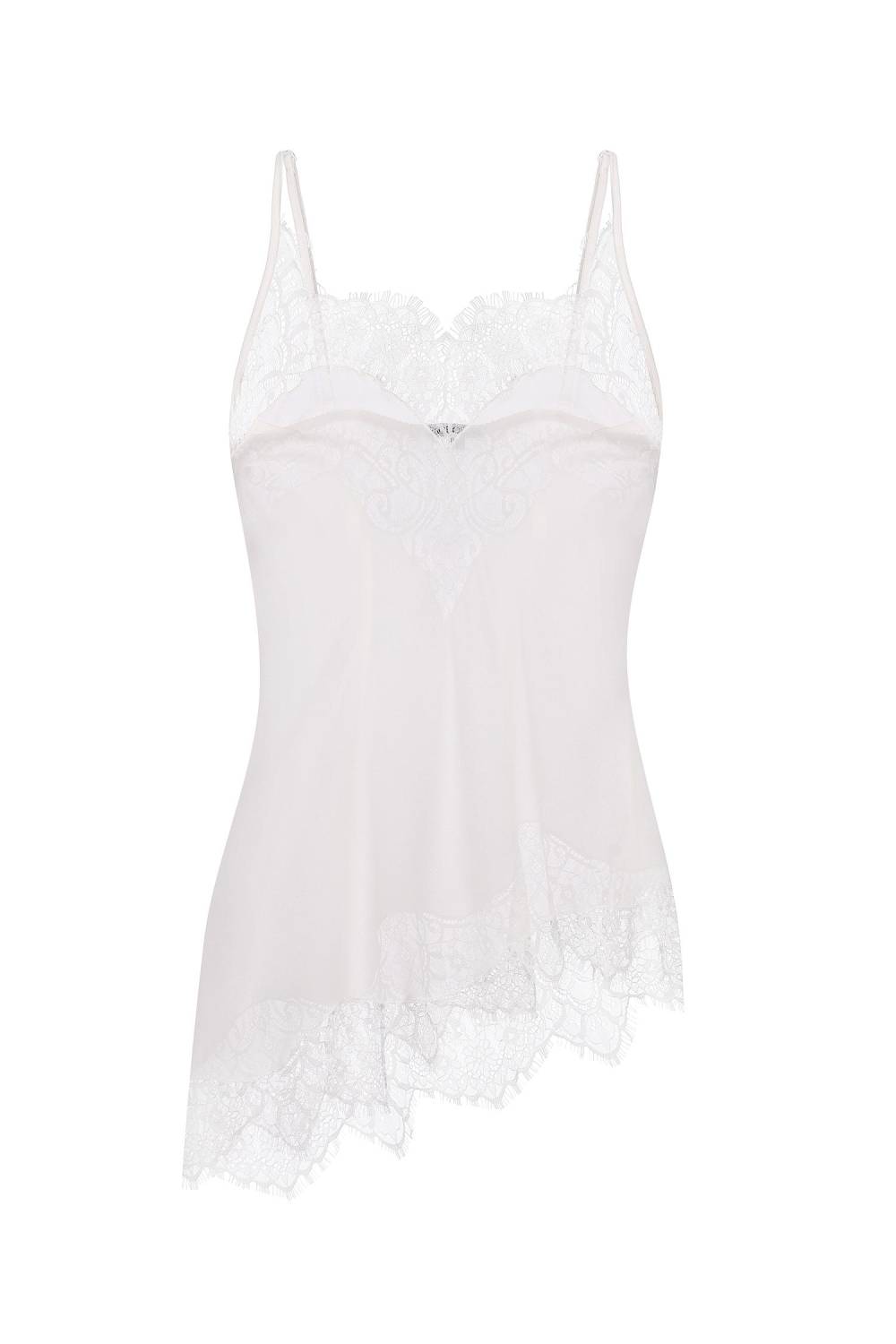 Asymmetric lace top in milk 2