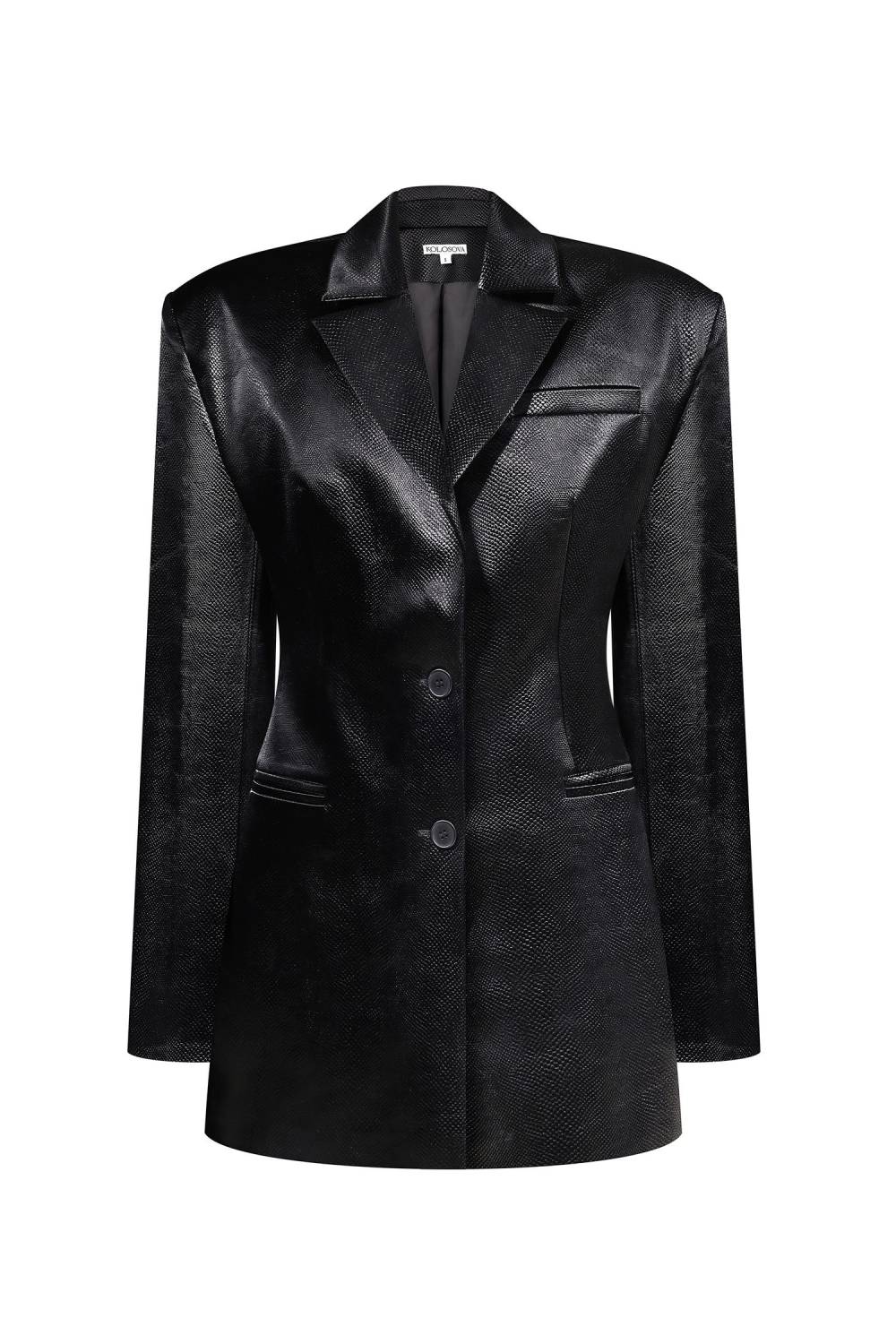 Reptile-embossed fitted blazer 1