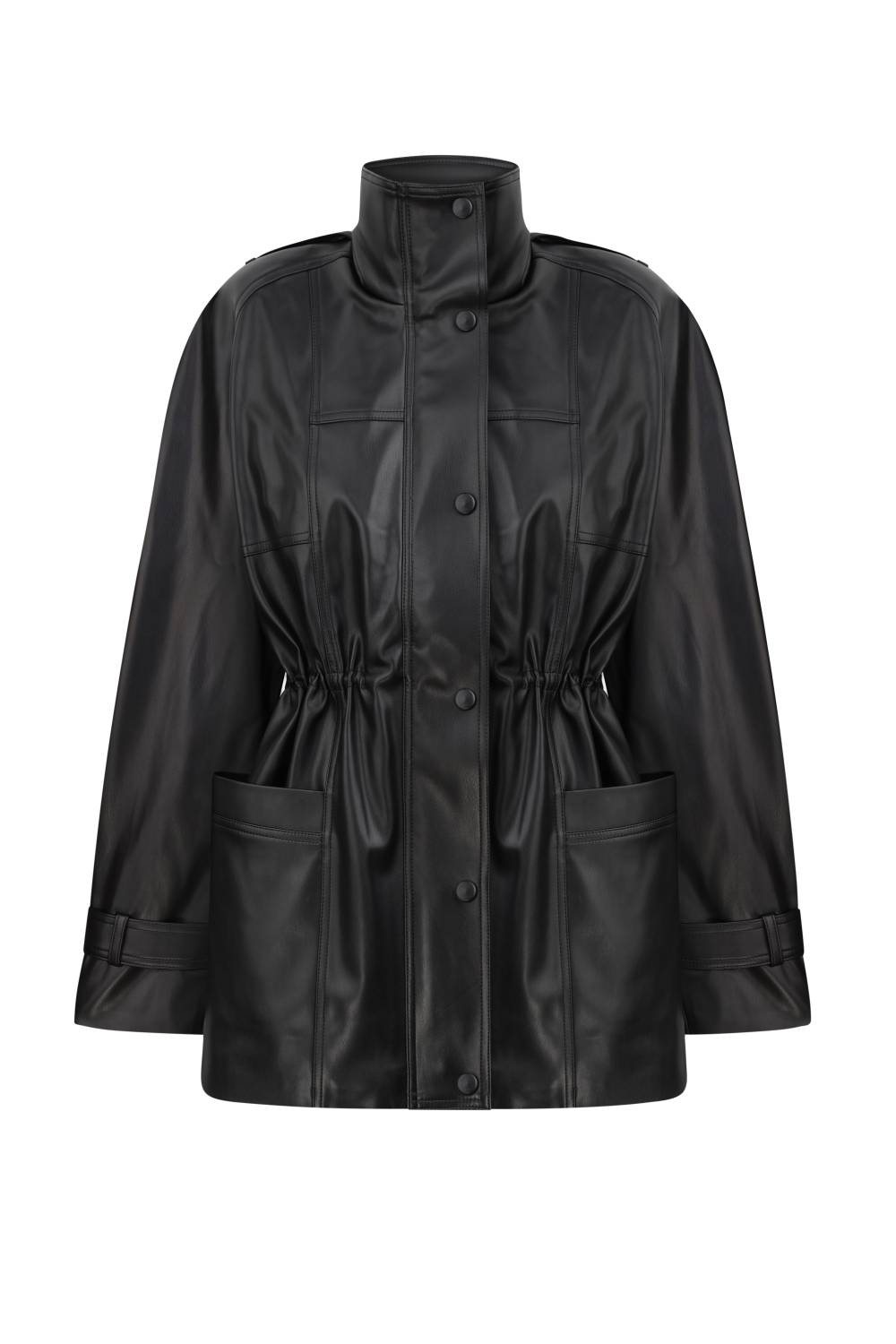 Ecoleather parka black 1