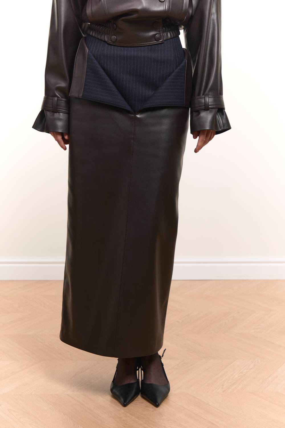 Midi Skirt with Contrast Inset6