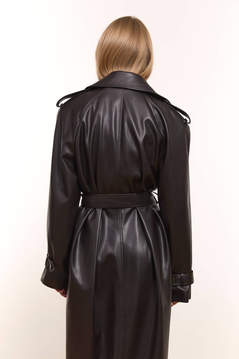 Faux-Leather Maxi Trench Coat11