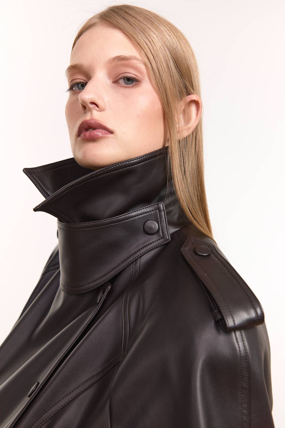 Dark Brown Leather Bomber Jacket8
