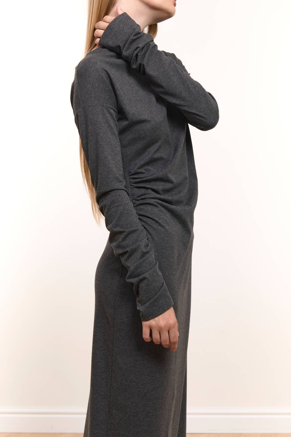 Graphite Draped Maxi Dress17