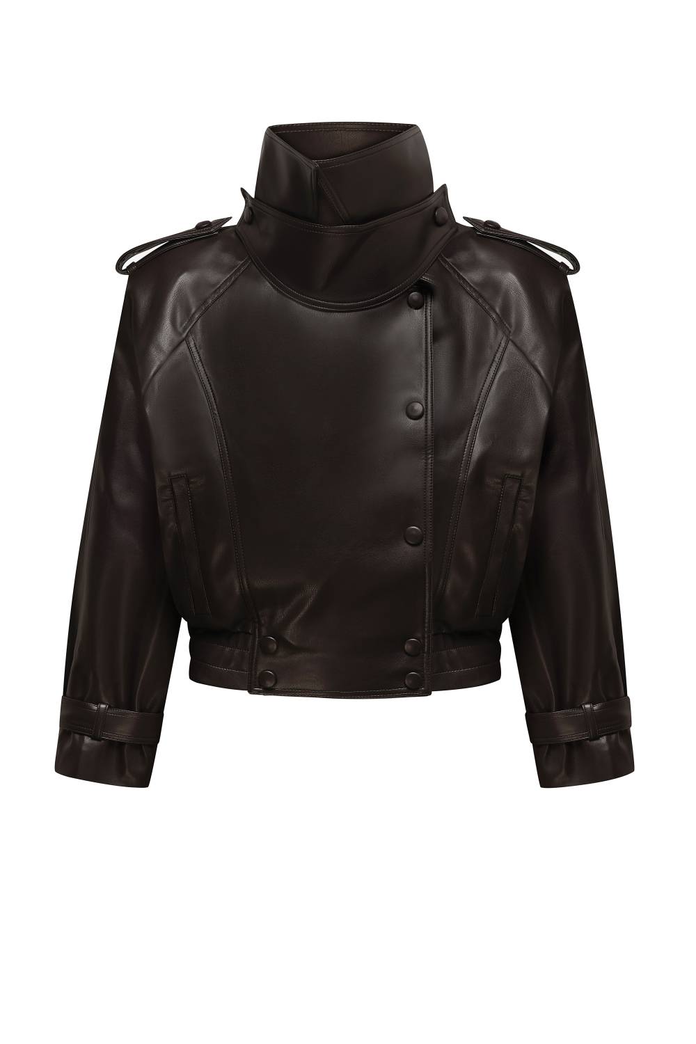 Dark Brown Leather Bomber Jacket13