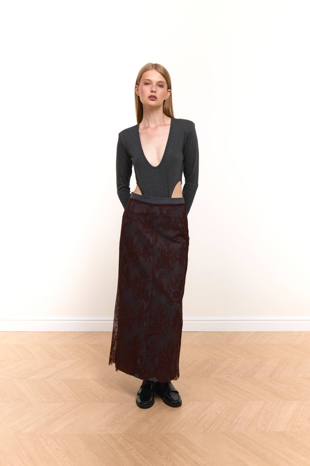 Pocket Midi Skirt in Graphite7