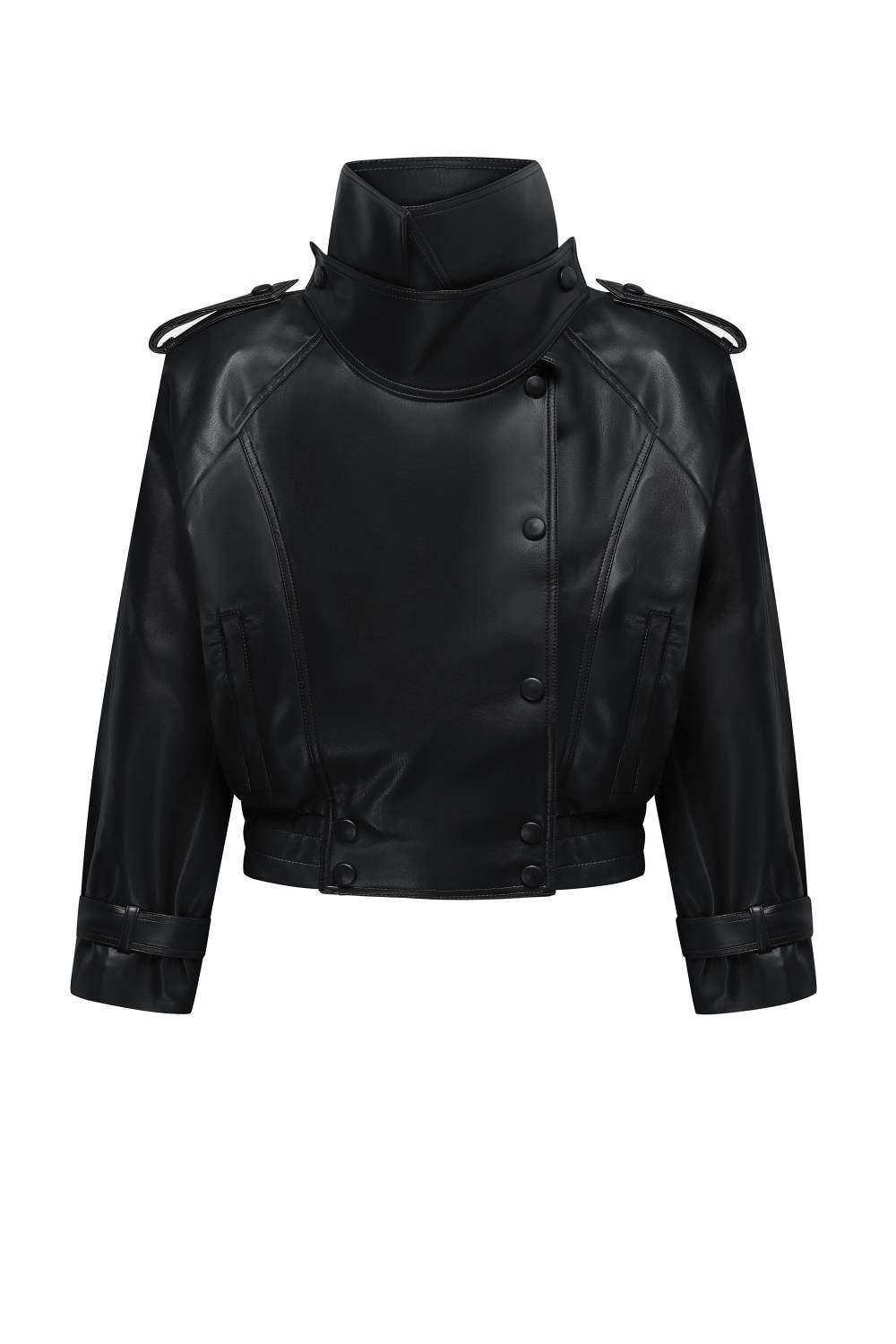 Black Leather Bomber Jacket 1