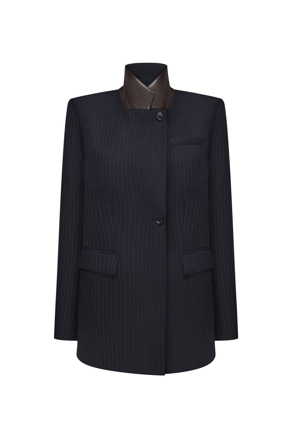 Leather-Collar Blazer21