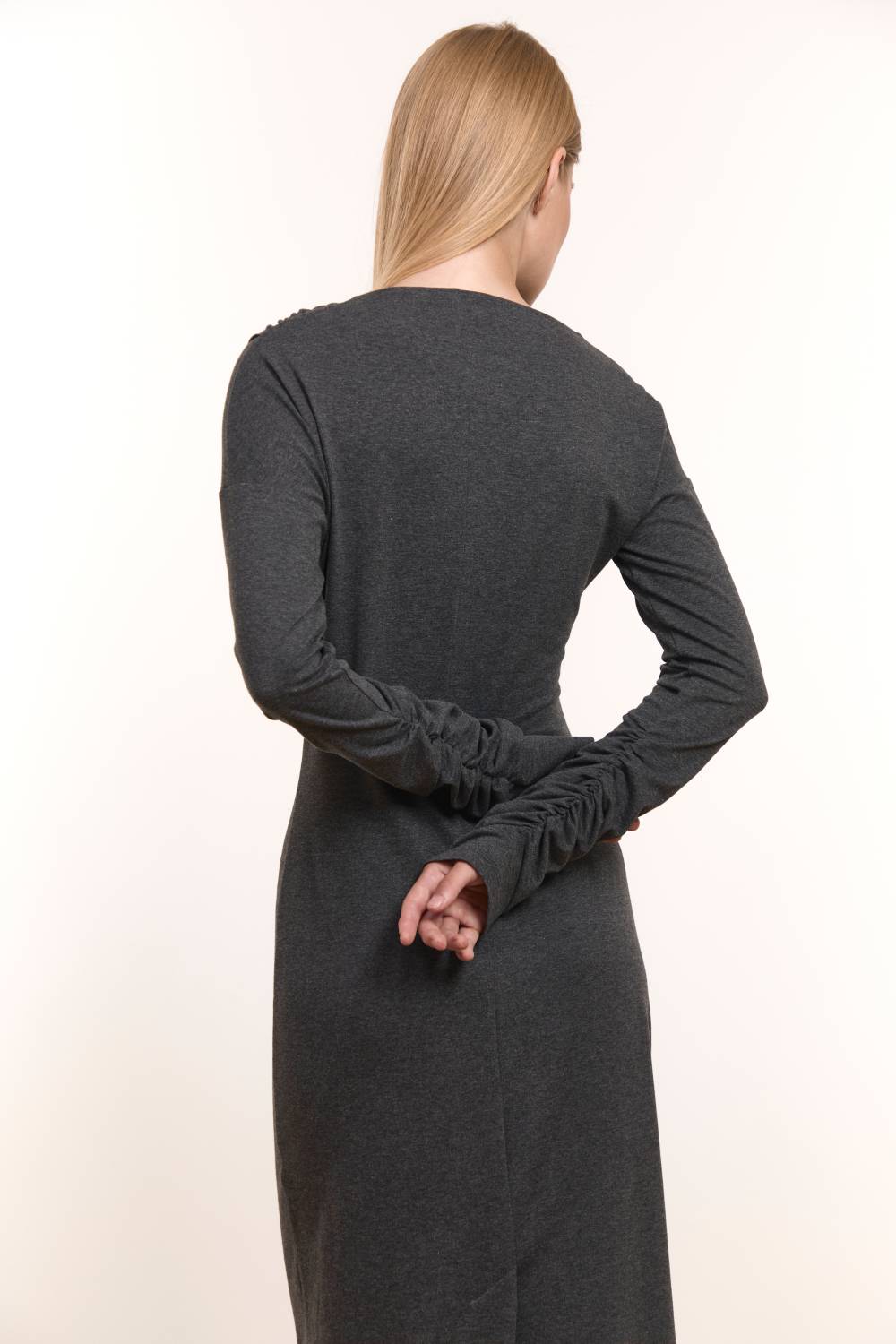 Graphite Draped Maxi Dress16