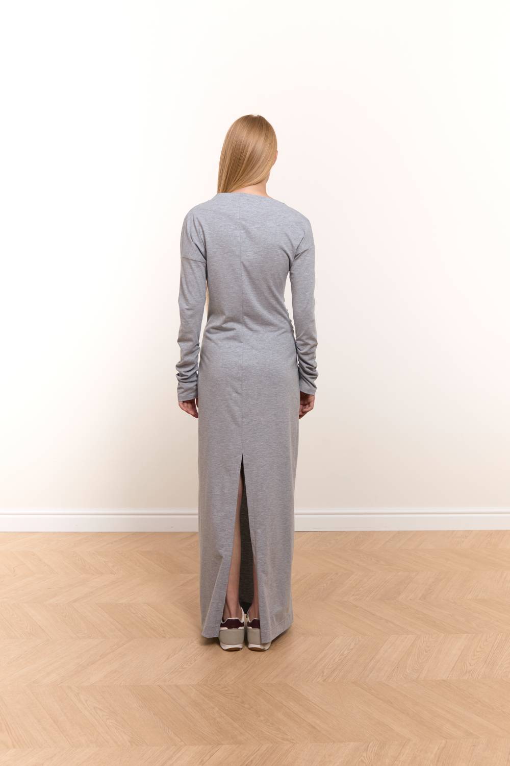 Light Grey Draped Maxi Dress11