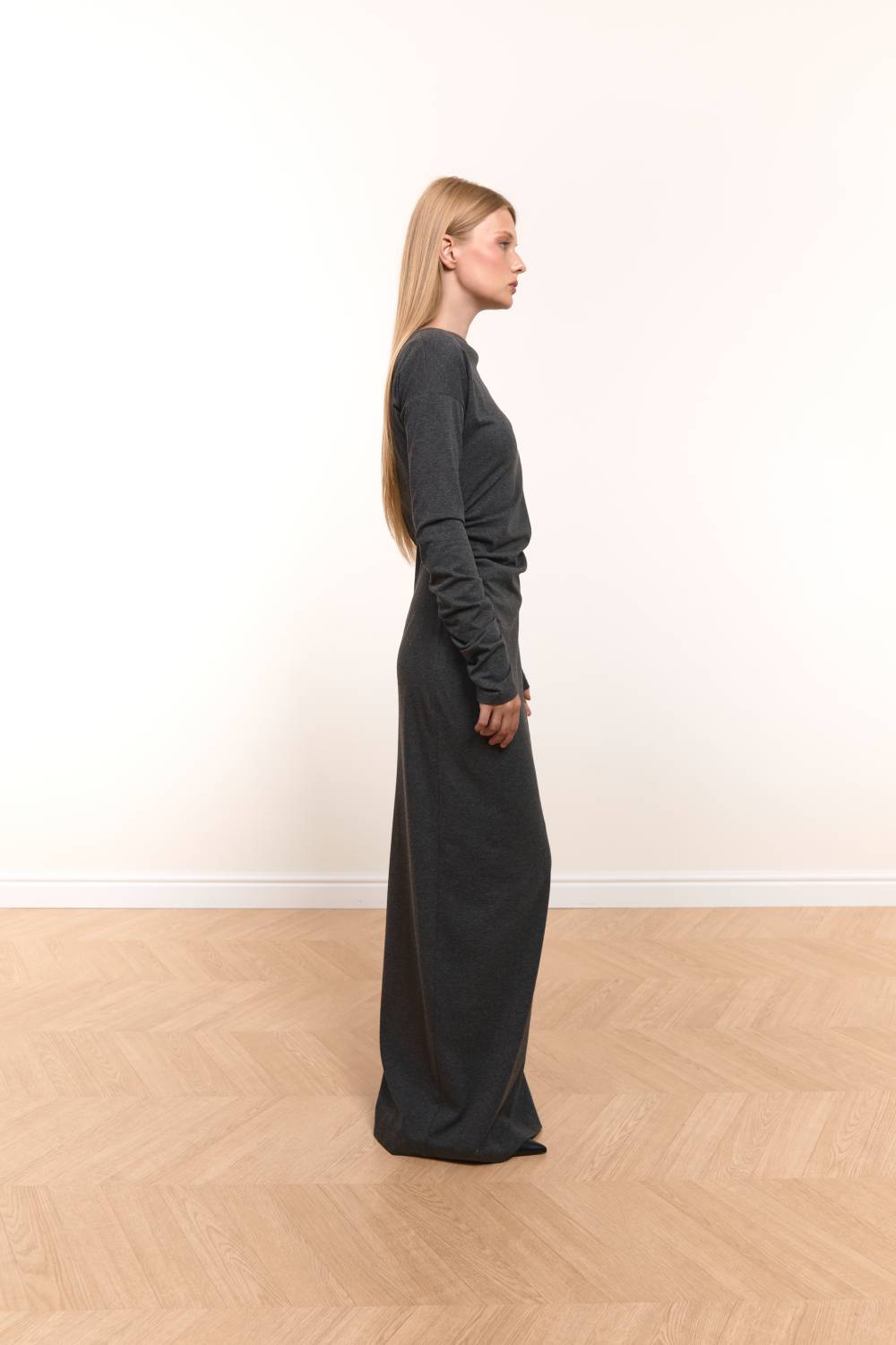 Graphite Draped Maxi Dress18