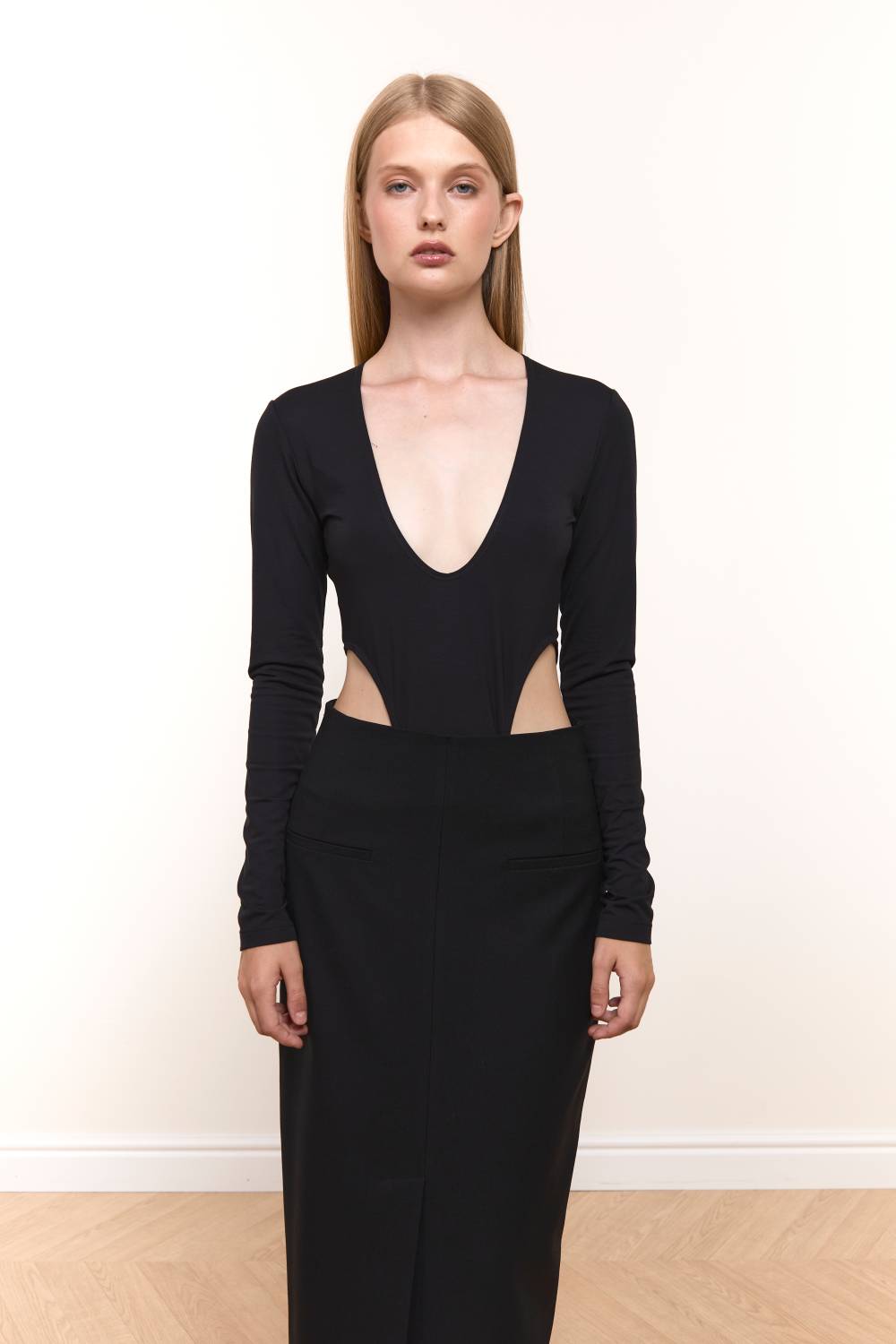High-Cut Bodysuit in Black8