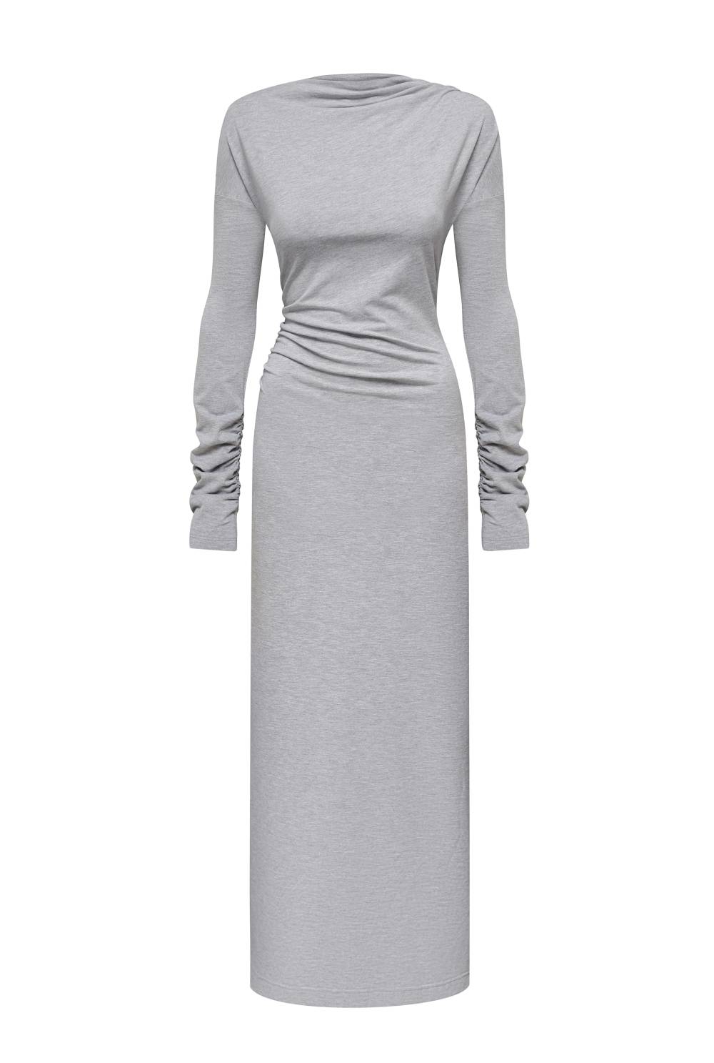 Light Grey Draped Maxi Dress