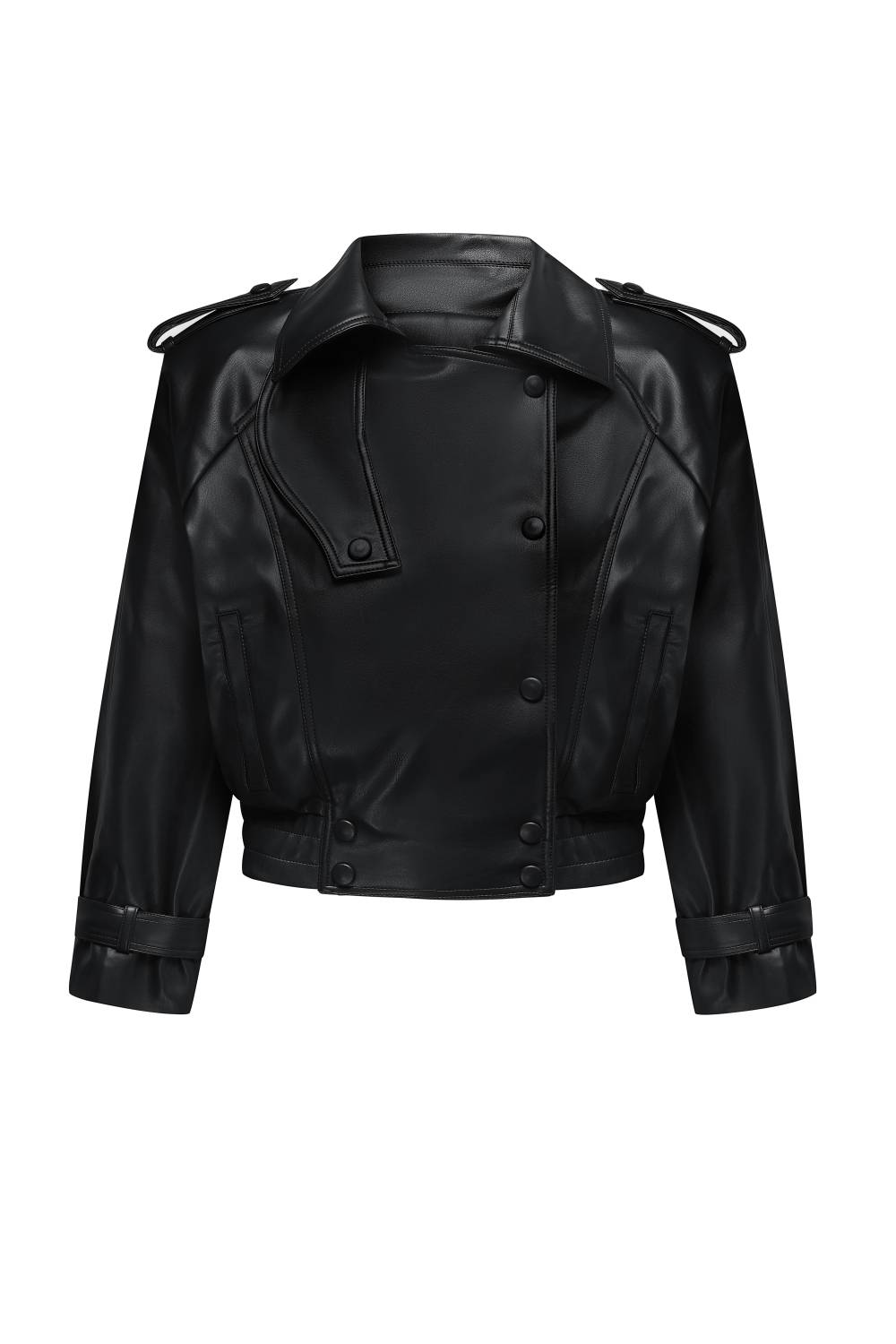 Black Leather Bomber Jacket