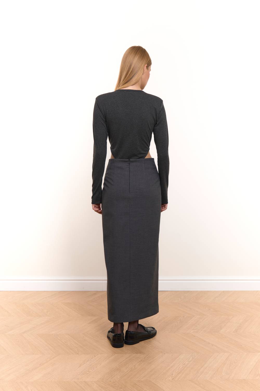High-Cut Bodysuit in Graphite 1