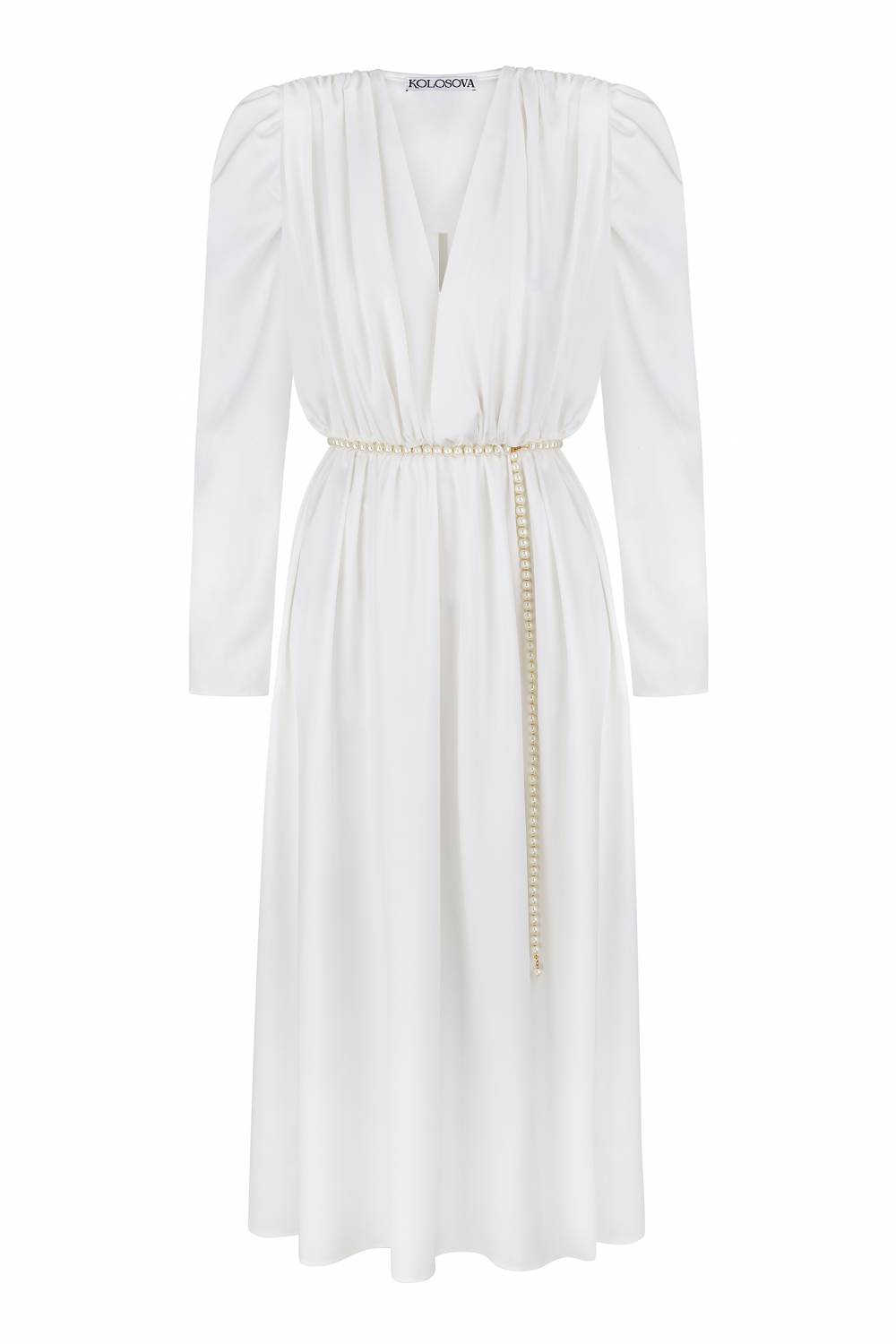 Milky satin dress 