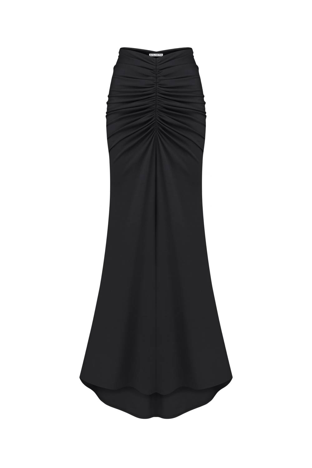 BLACK MAXI SKIRT WITH DECORATED SNAPS