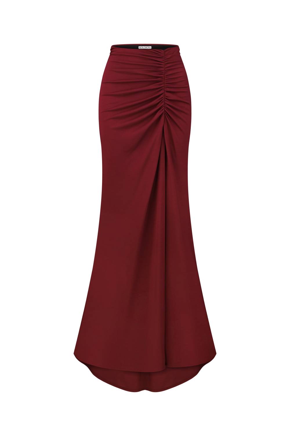 BURGUNDY CUT-OUT MAXI SKIRT 2