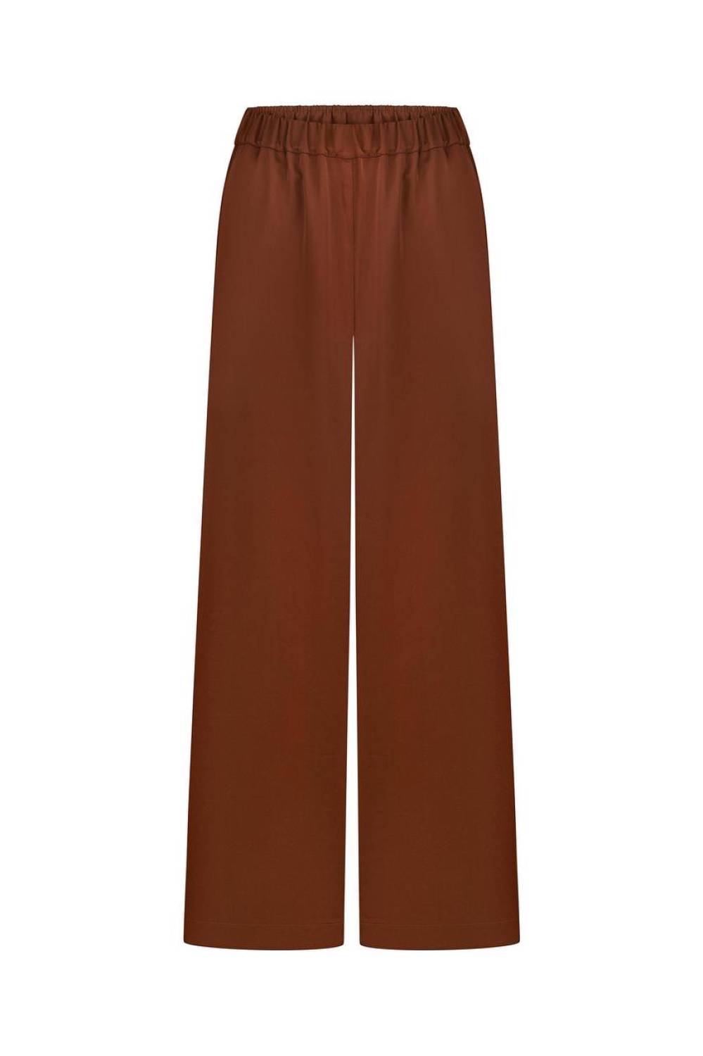 Brown satin pants
