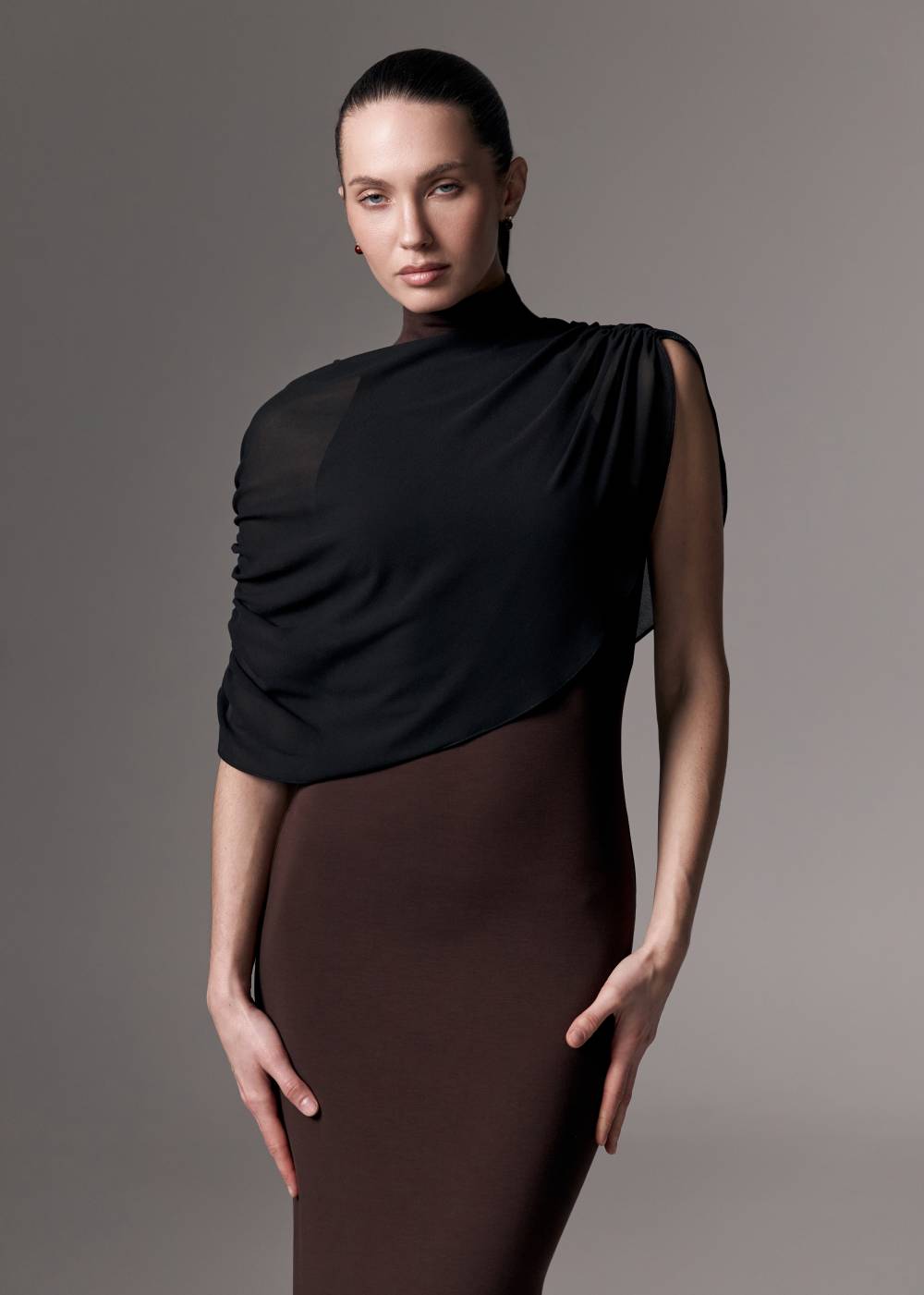 BLACK ASYMMETRICAL CAPE2