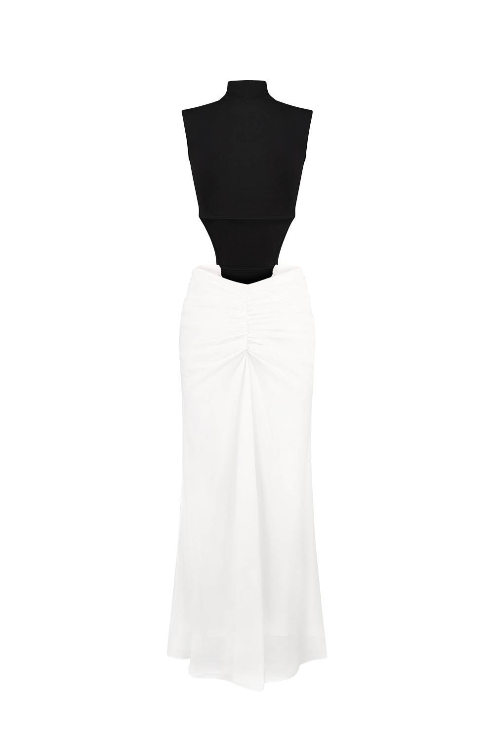 BLACK AND WHITE MAXI DRESS6
