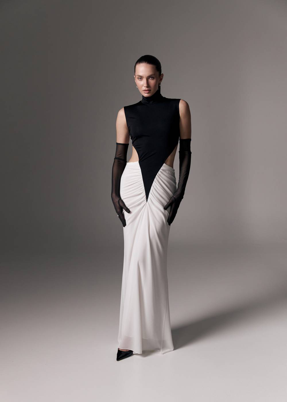 BLACK AND WHITE MAXI DRESS3