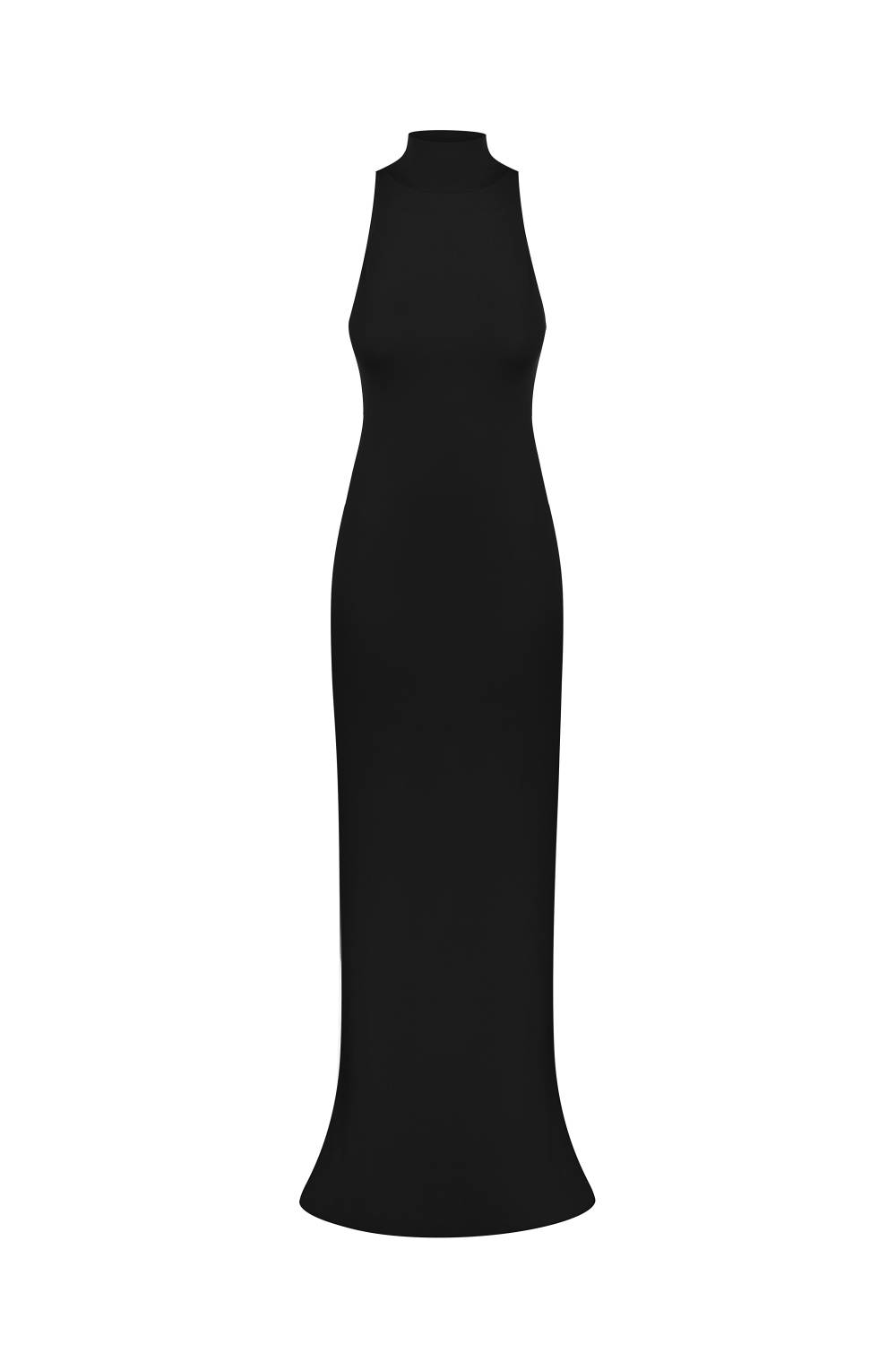 BLACK MAXI DRESS WITH A HALTER CUTOUT 2