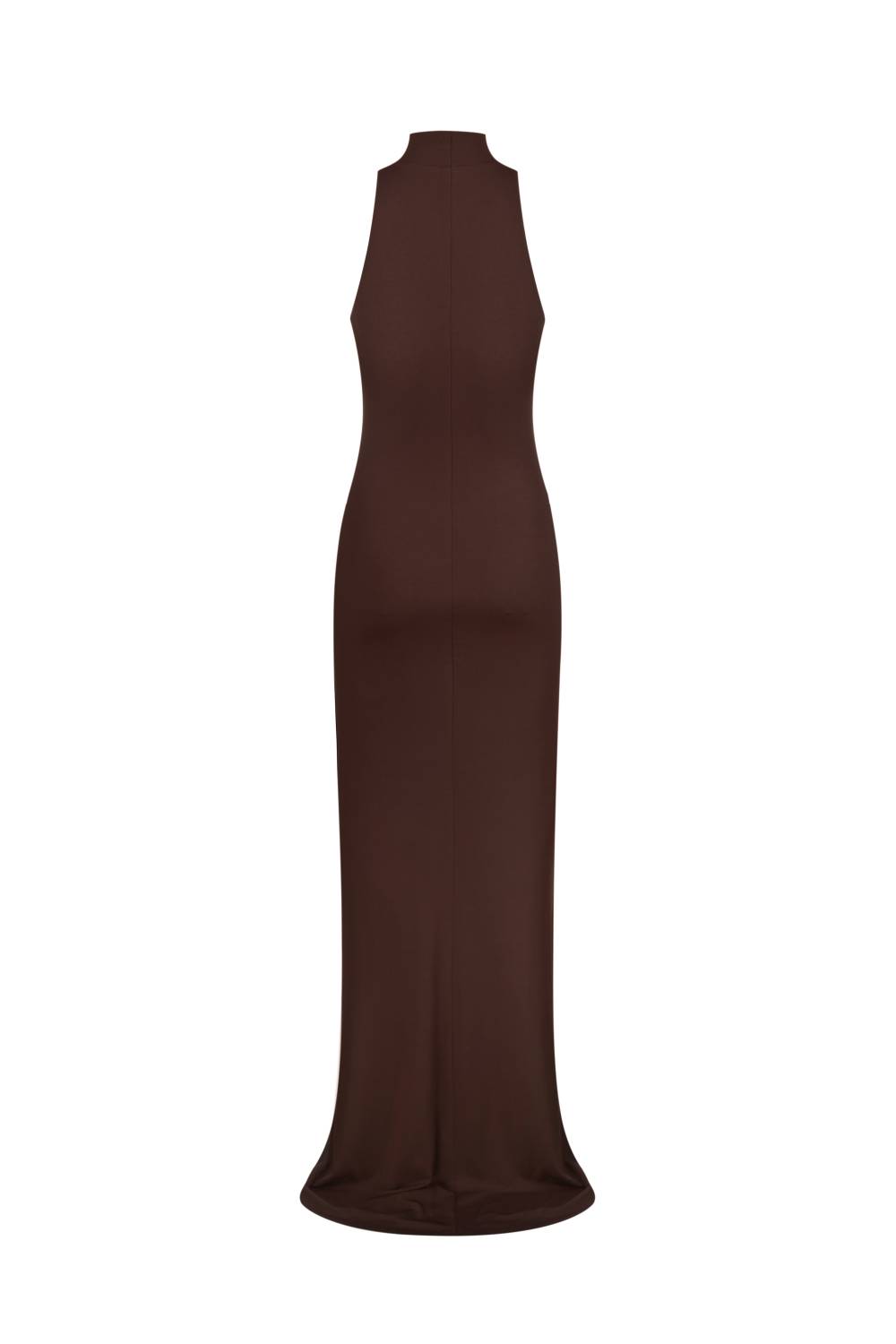 BROWN MAXI DRESS WITH A HALTER CUTOUT26