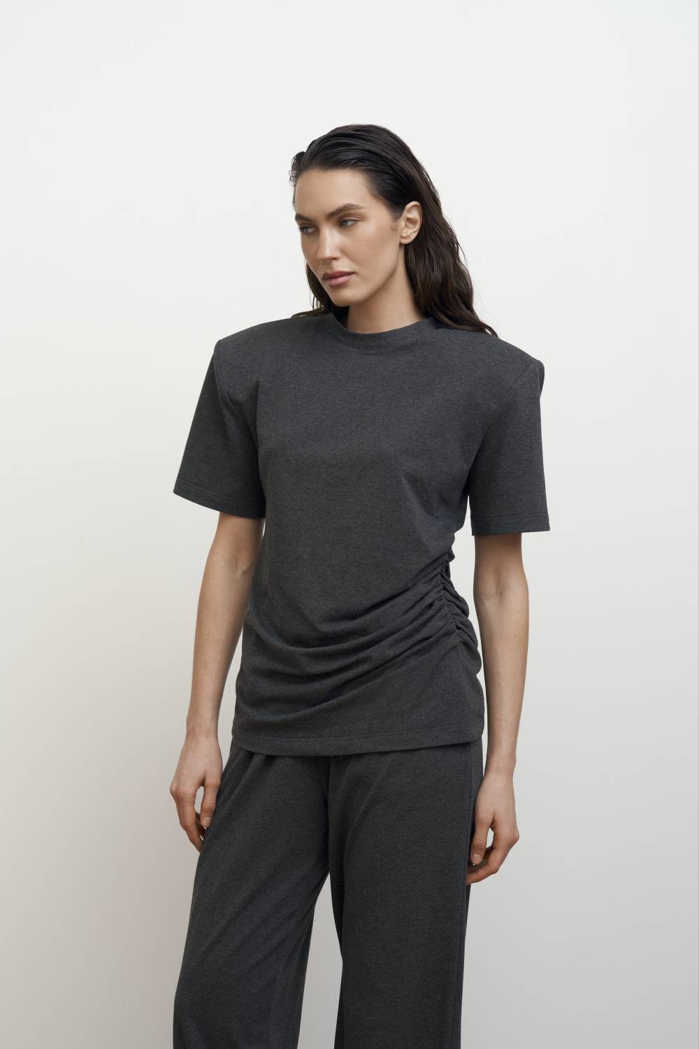 Graphite draped T-shirt6