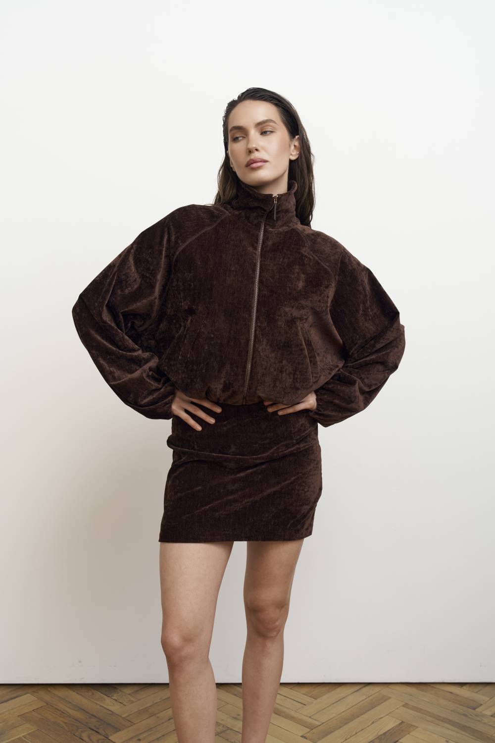 Velvet mini skirt3