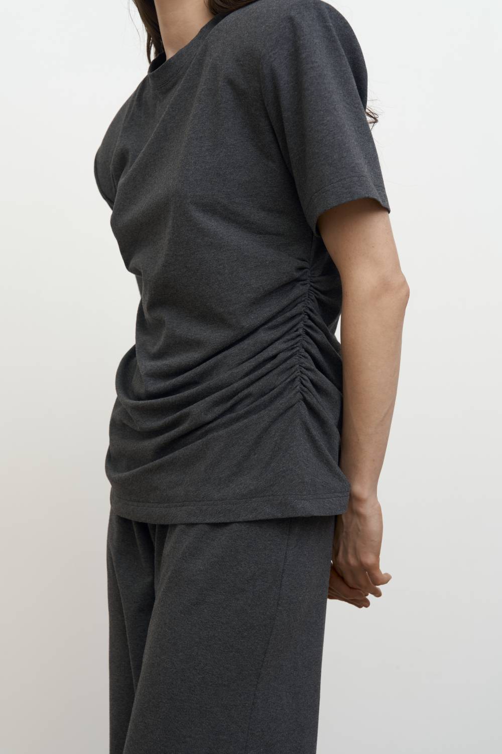 Graphite draped T-shirt3