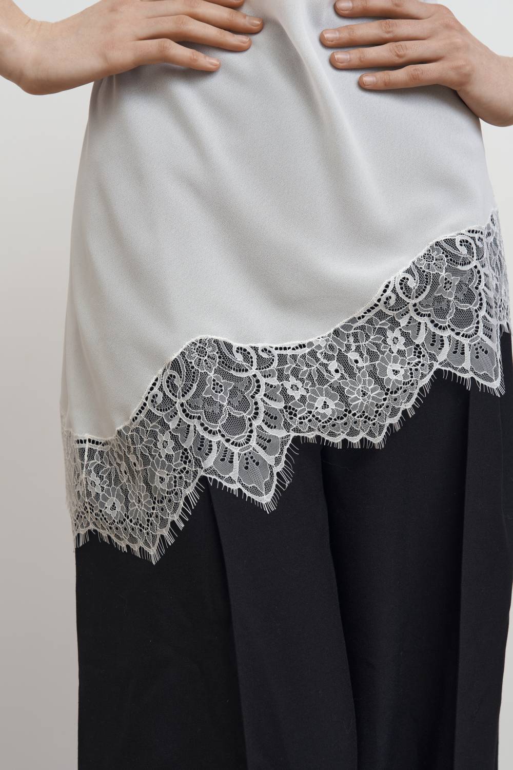 Asymmetric lace top in milk3