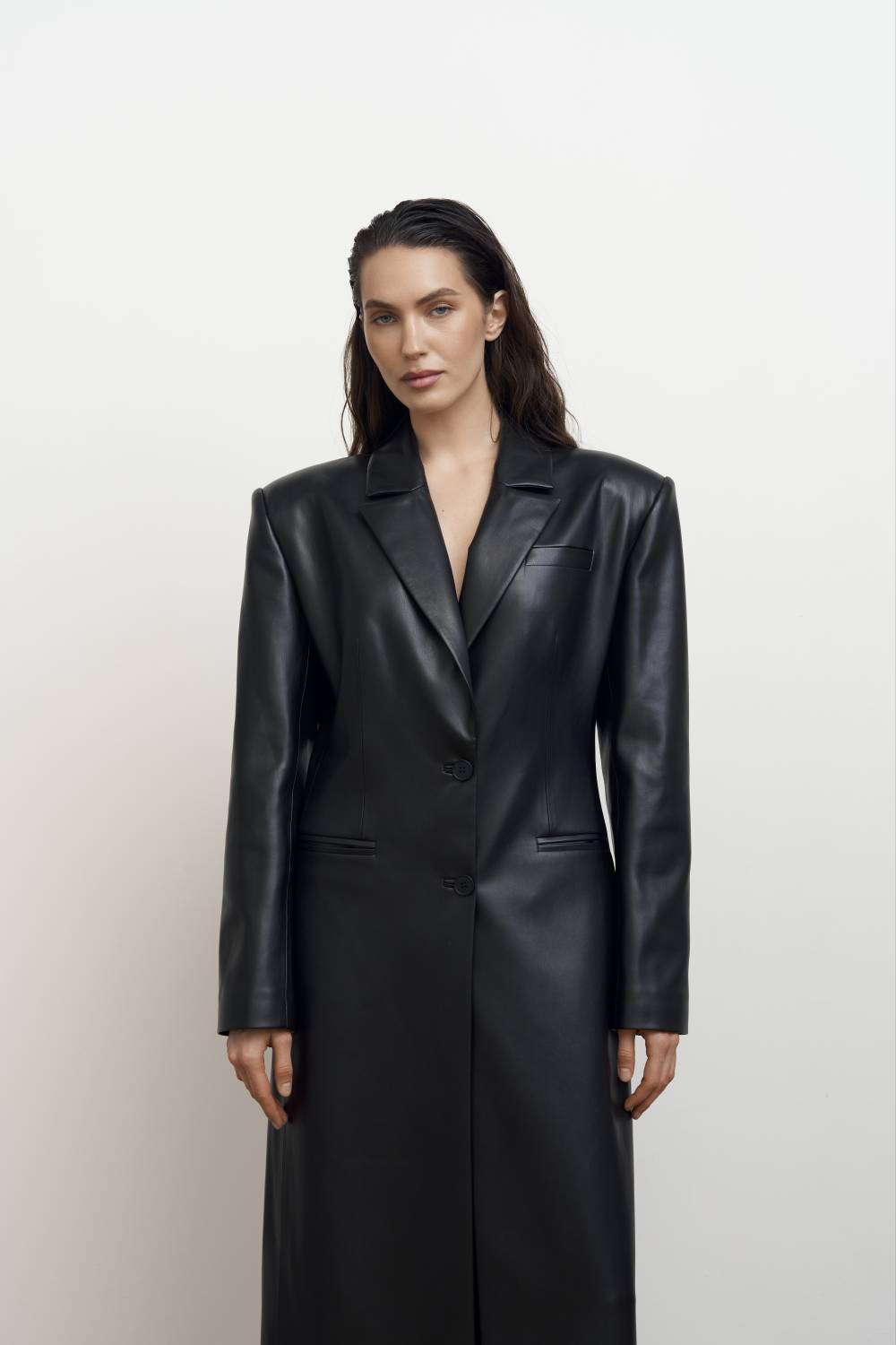 Fitted ecoleather coat2