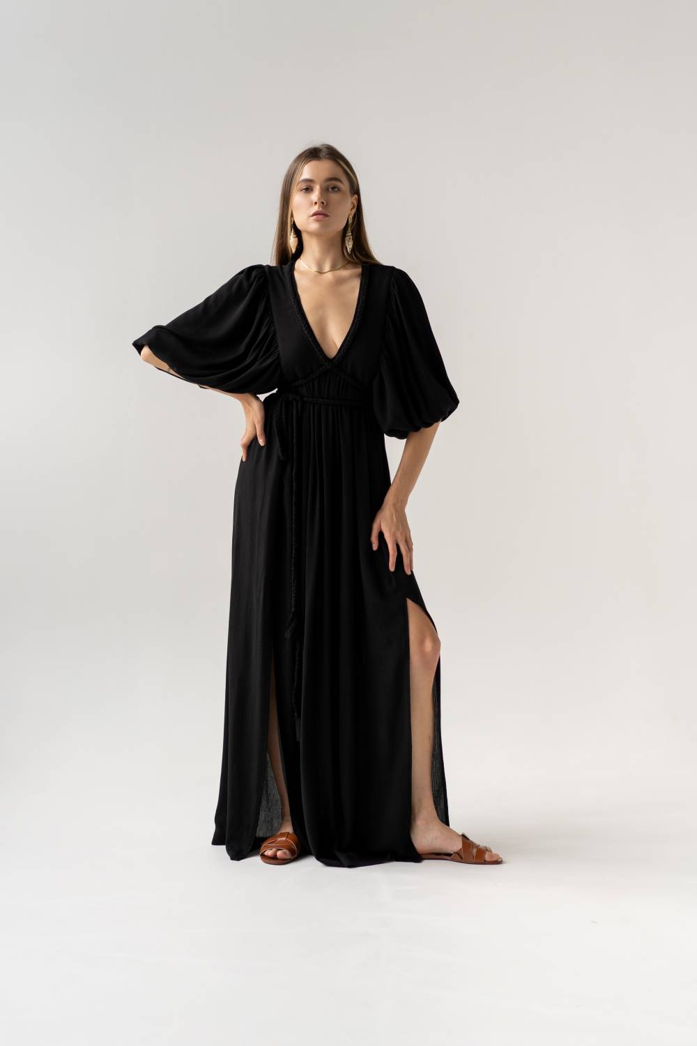 Black dress with ties 1