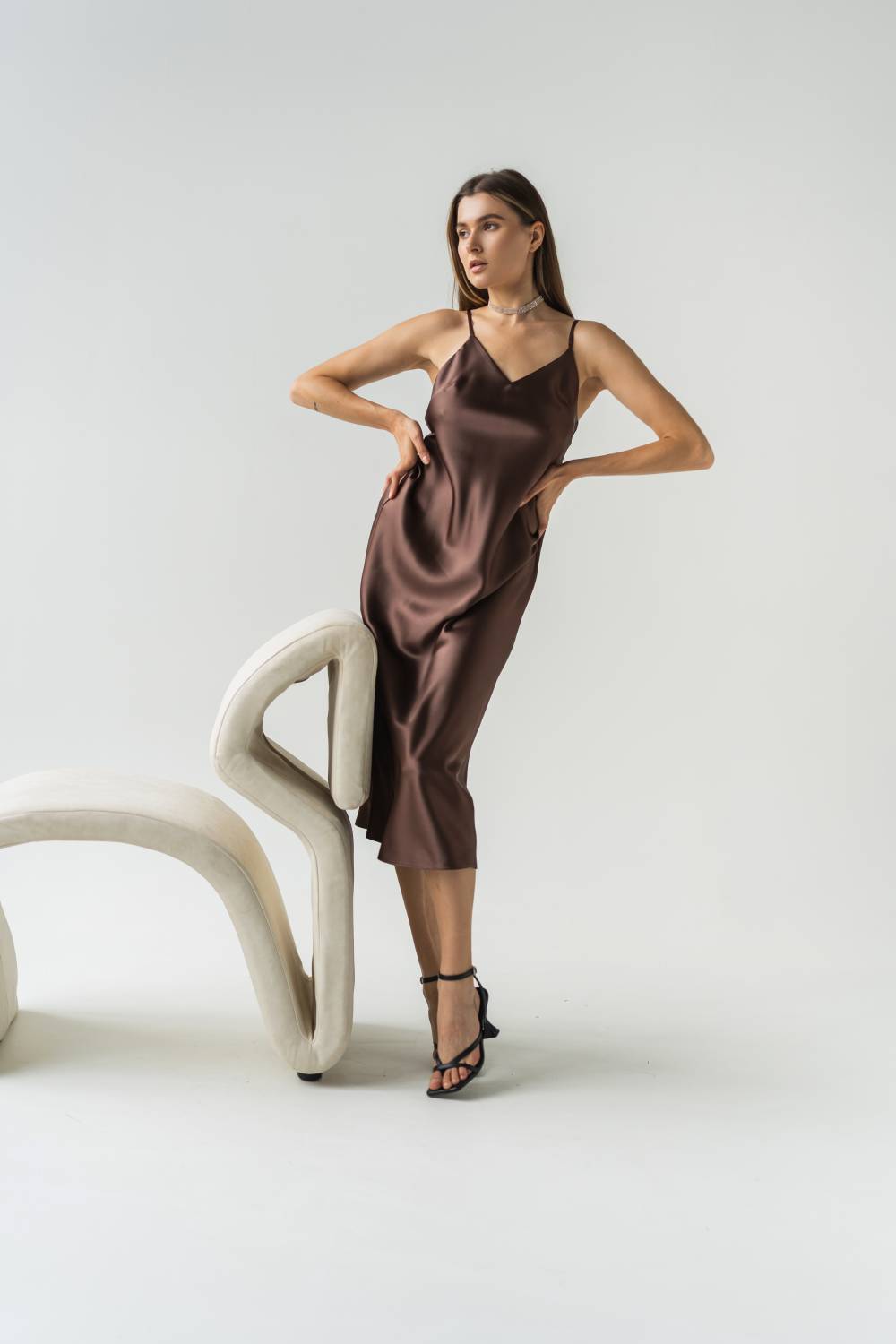 Brown slip dress3