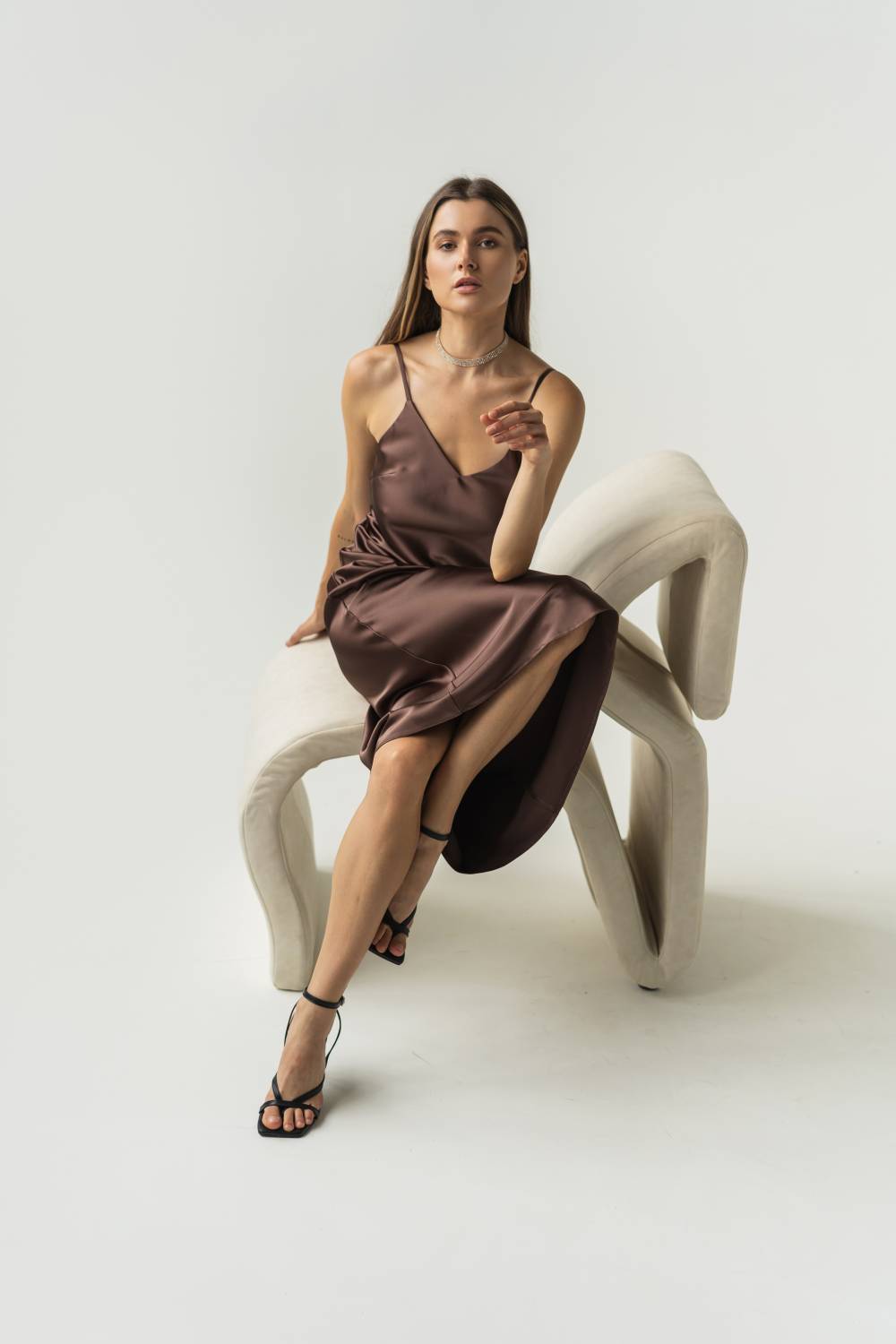Brown slip dress6