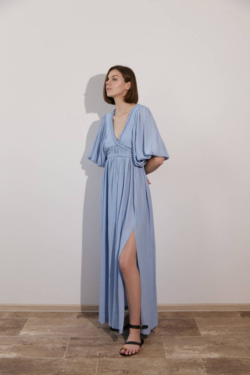 Blue dress with ties2