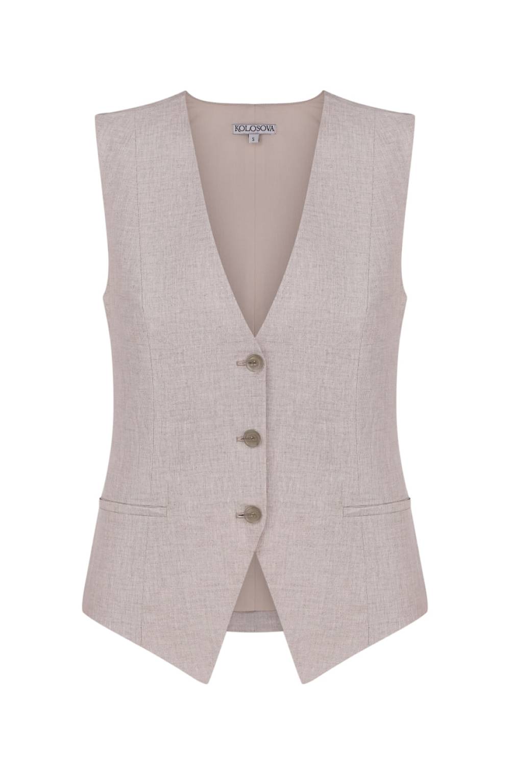 NATURAL COLOR LINEN VEST 2