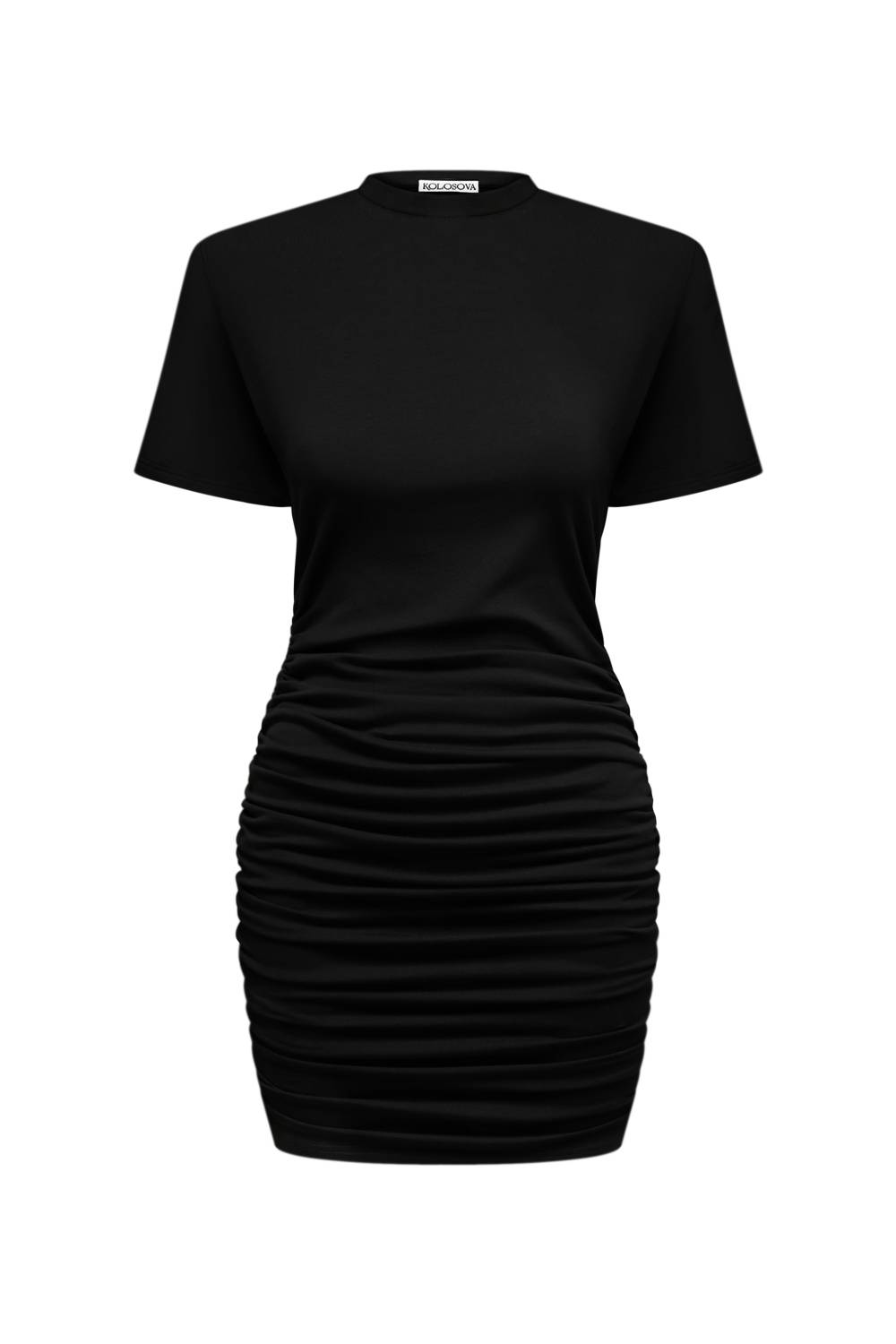 Black draped mini dress