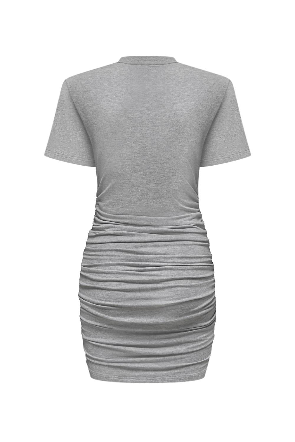Light grey draped mini dress 1