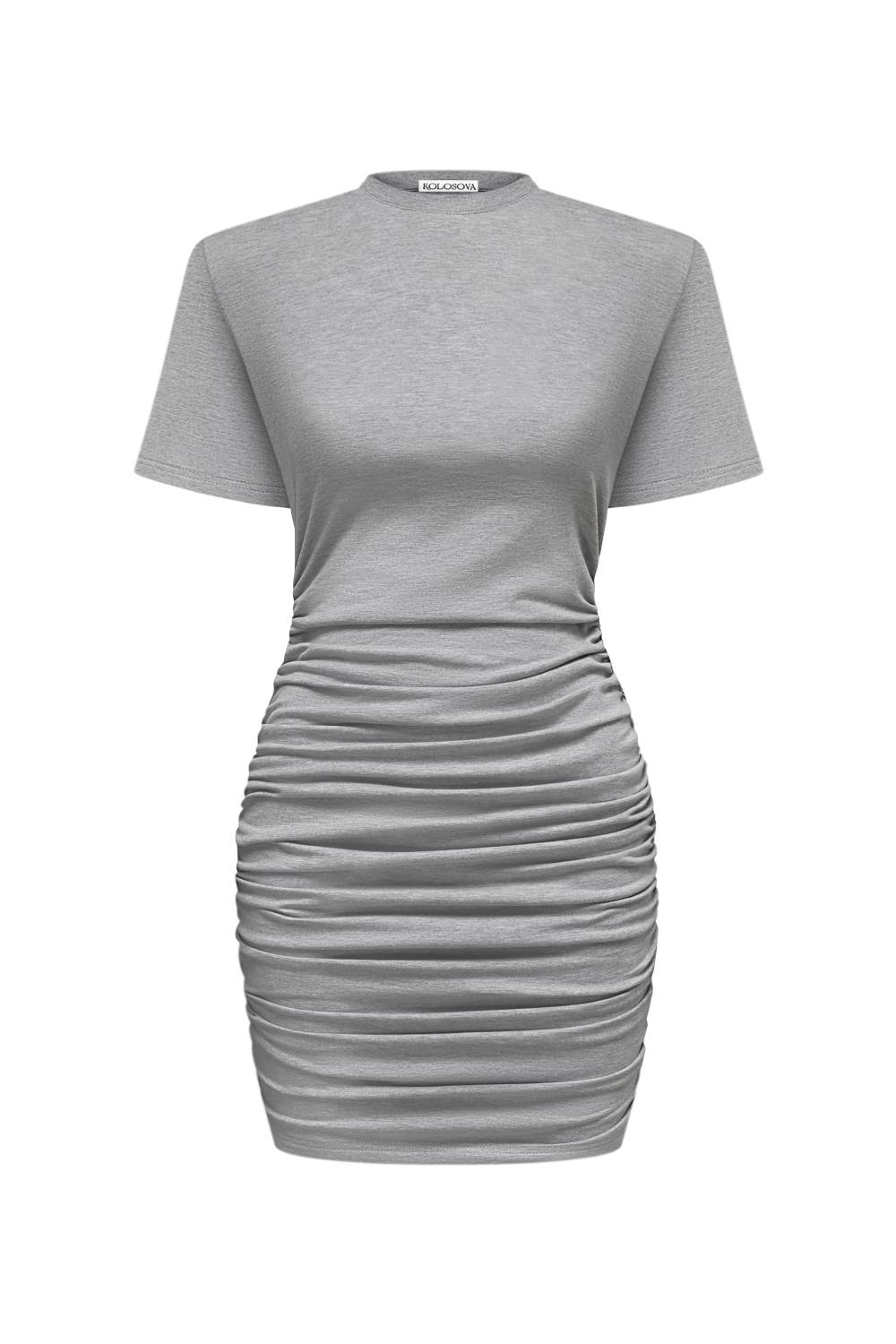 Light grey draped mini dress
