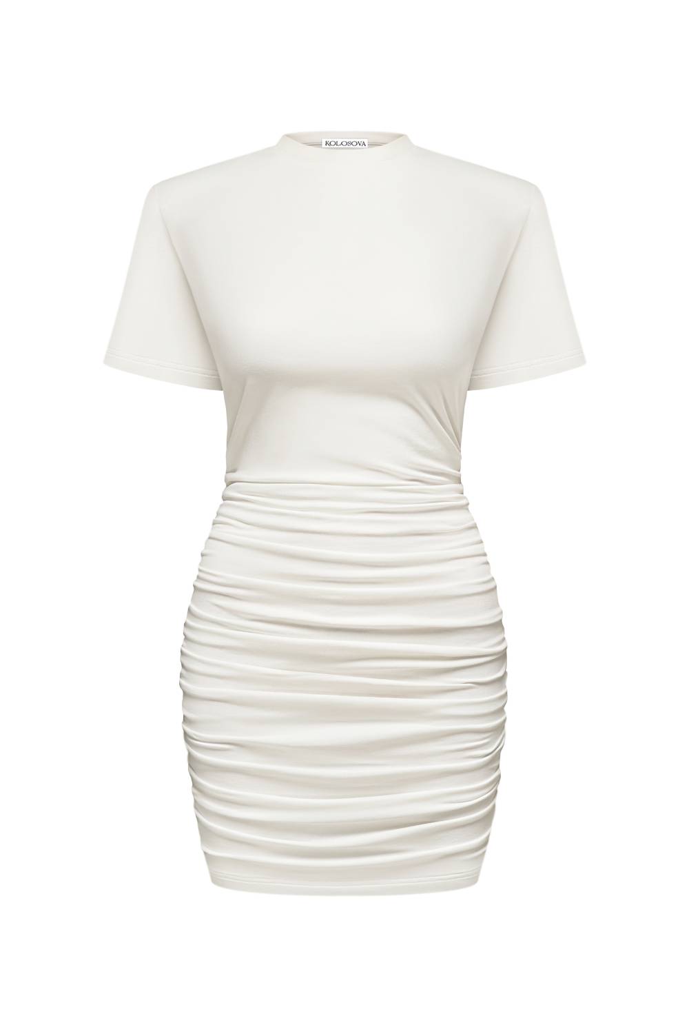 Milk draped mini dress