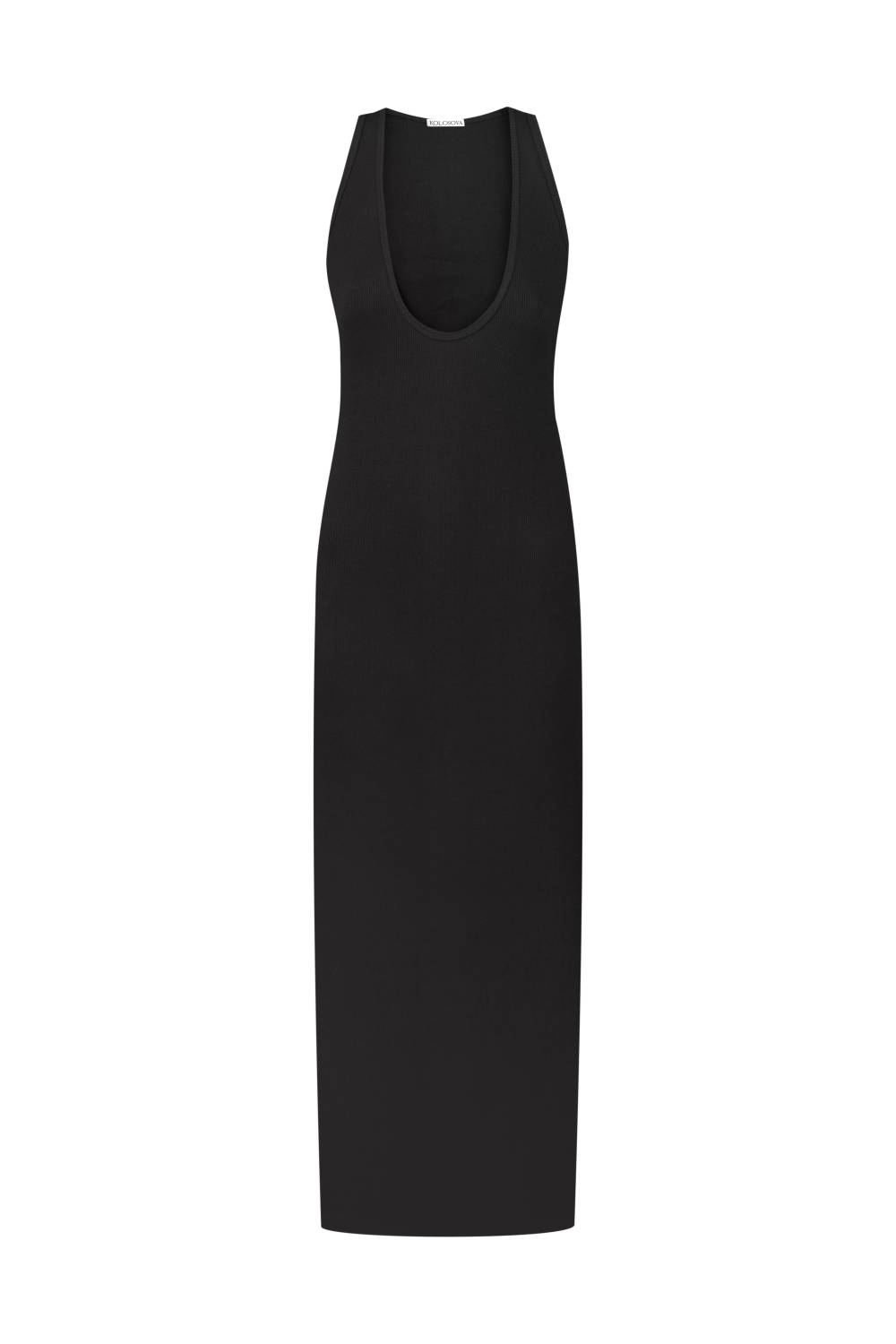 Black deep neckline dress