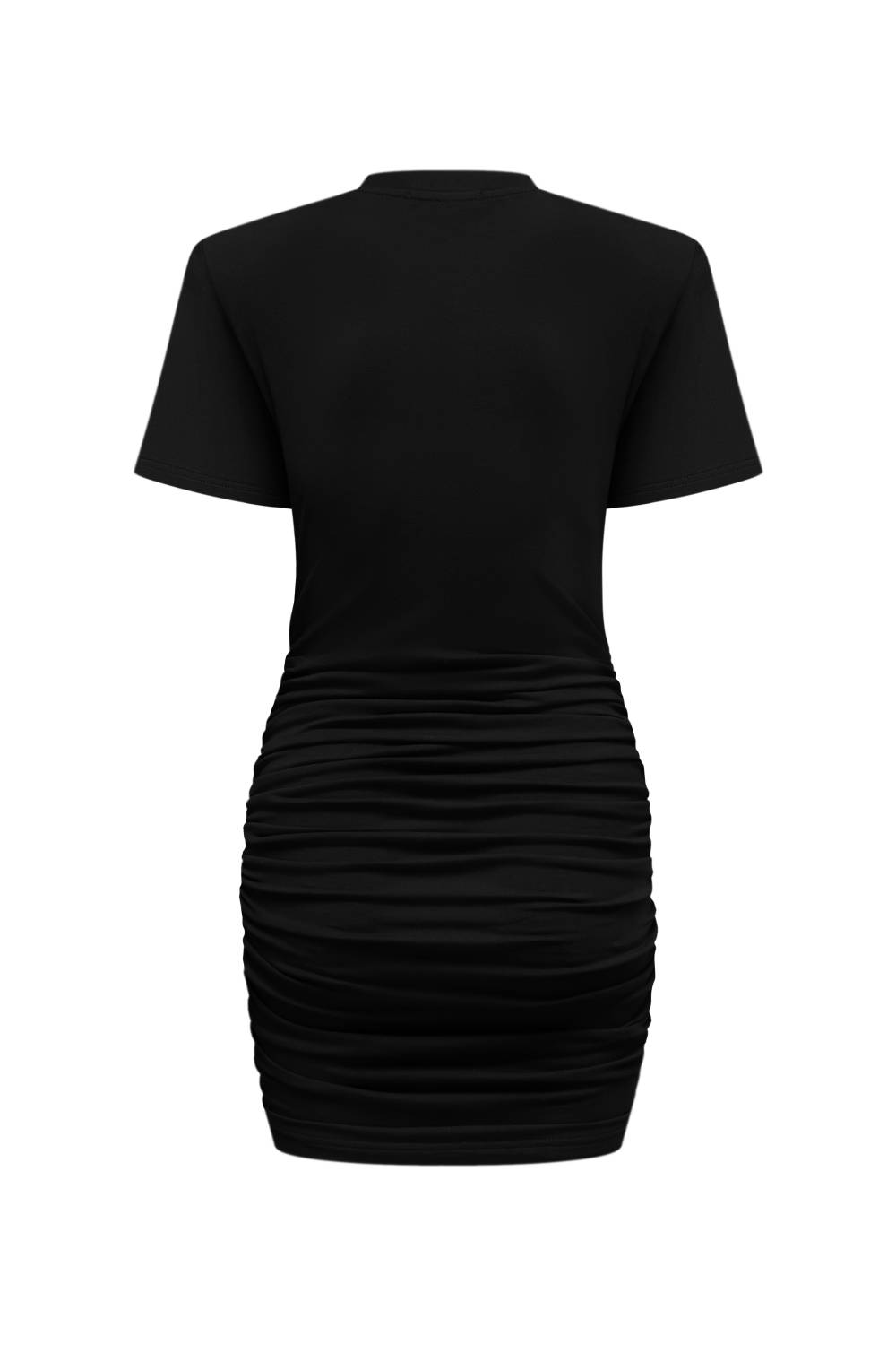 Black draped mini dress 1