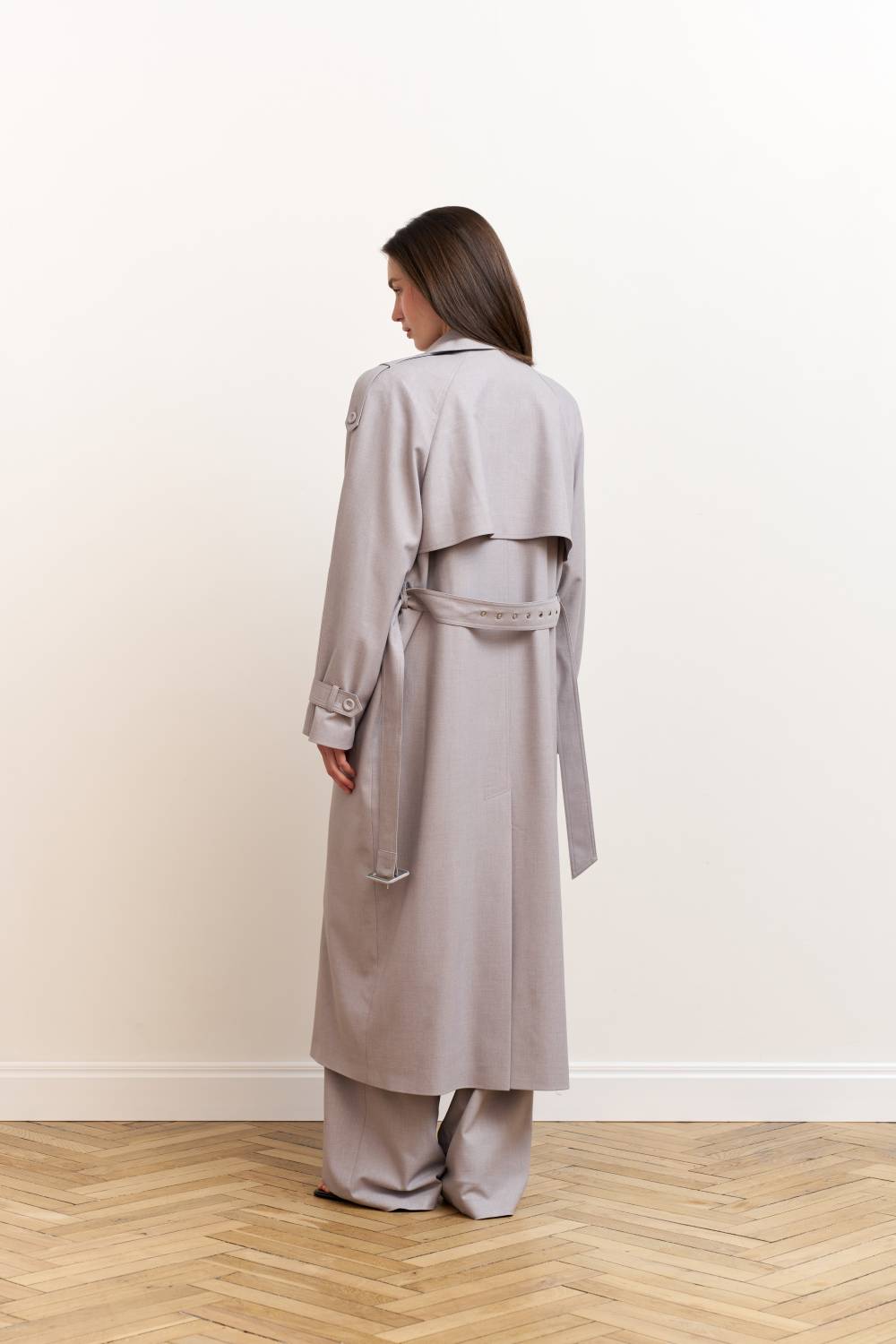 Light grey trench coat10