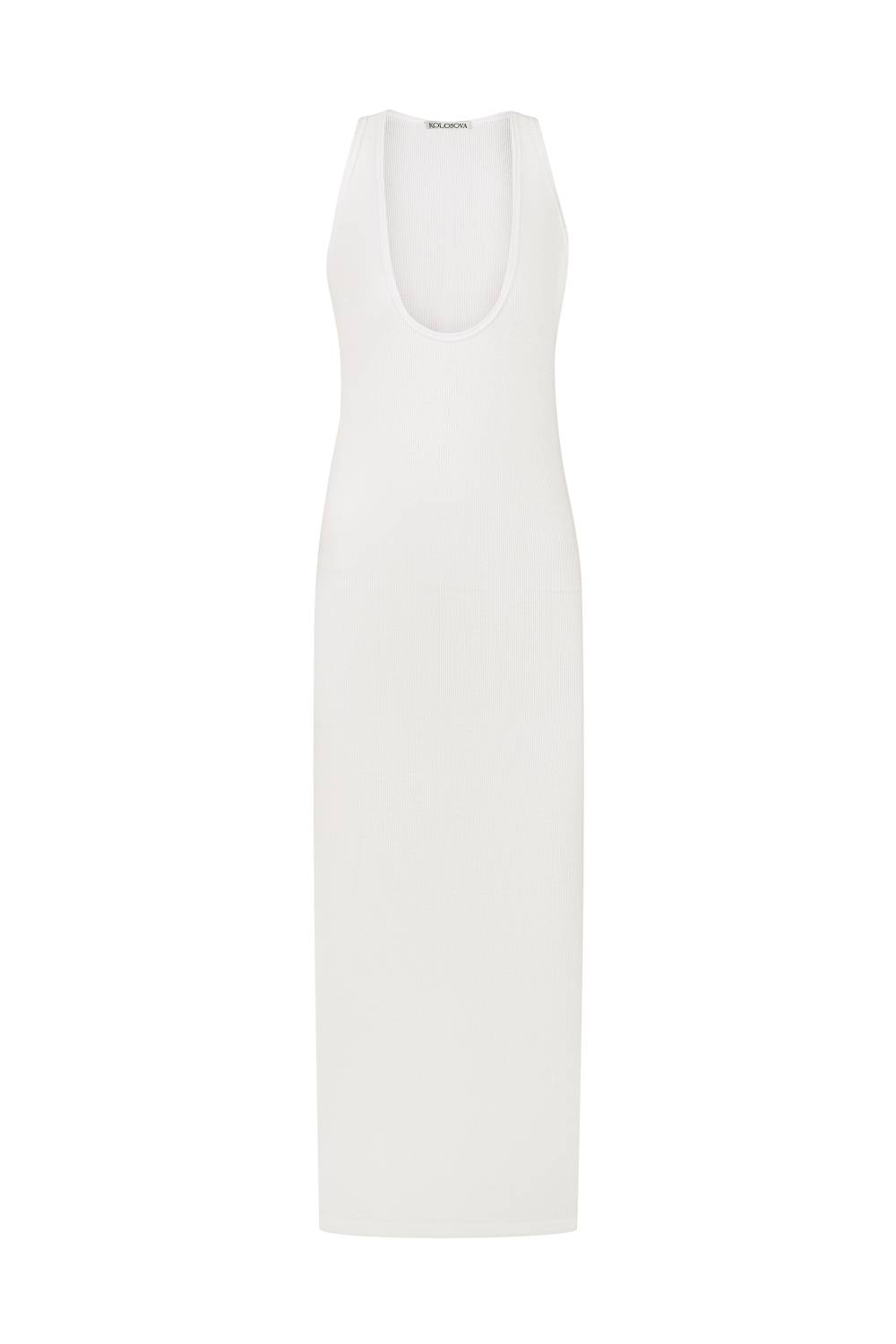 White deep neckline dress 2