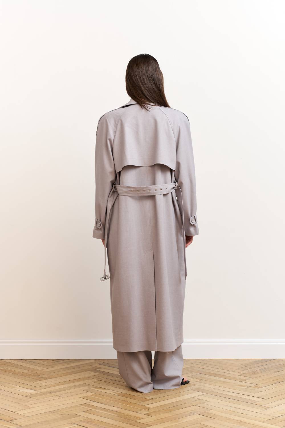 Light grey trench coat12